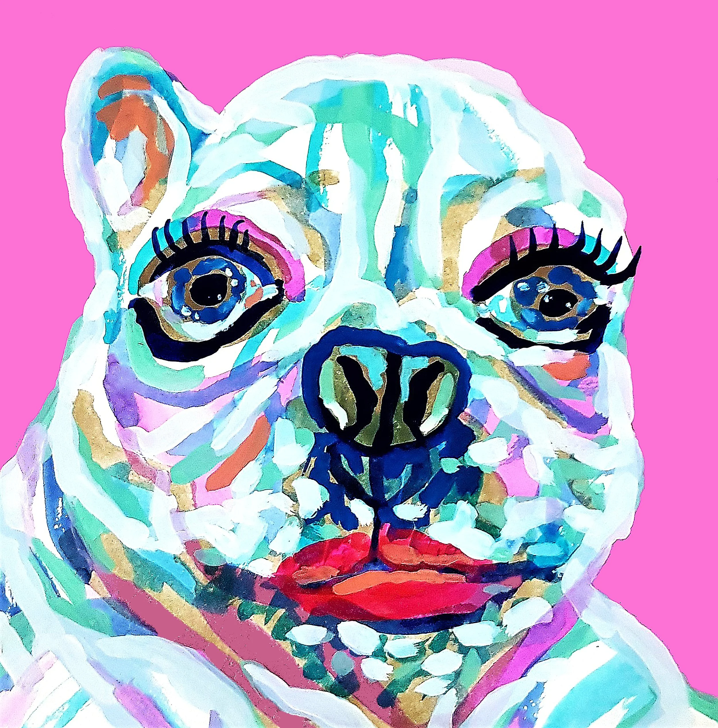 A detailed exploration of funny pig mask and geometric patterns, using bold ink outlines to create a powerful, symmetrical visual impact.