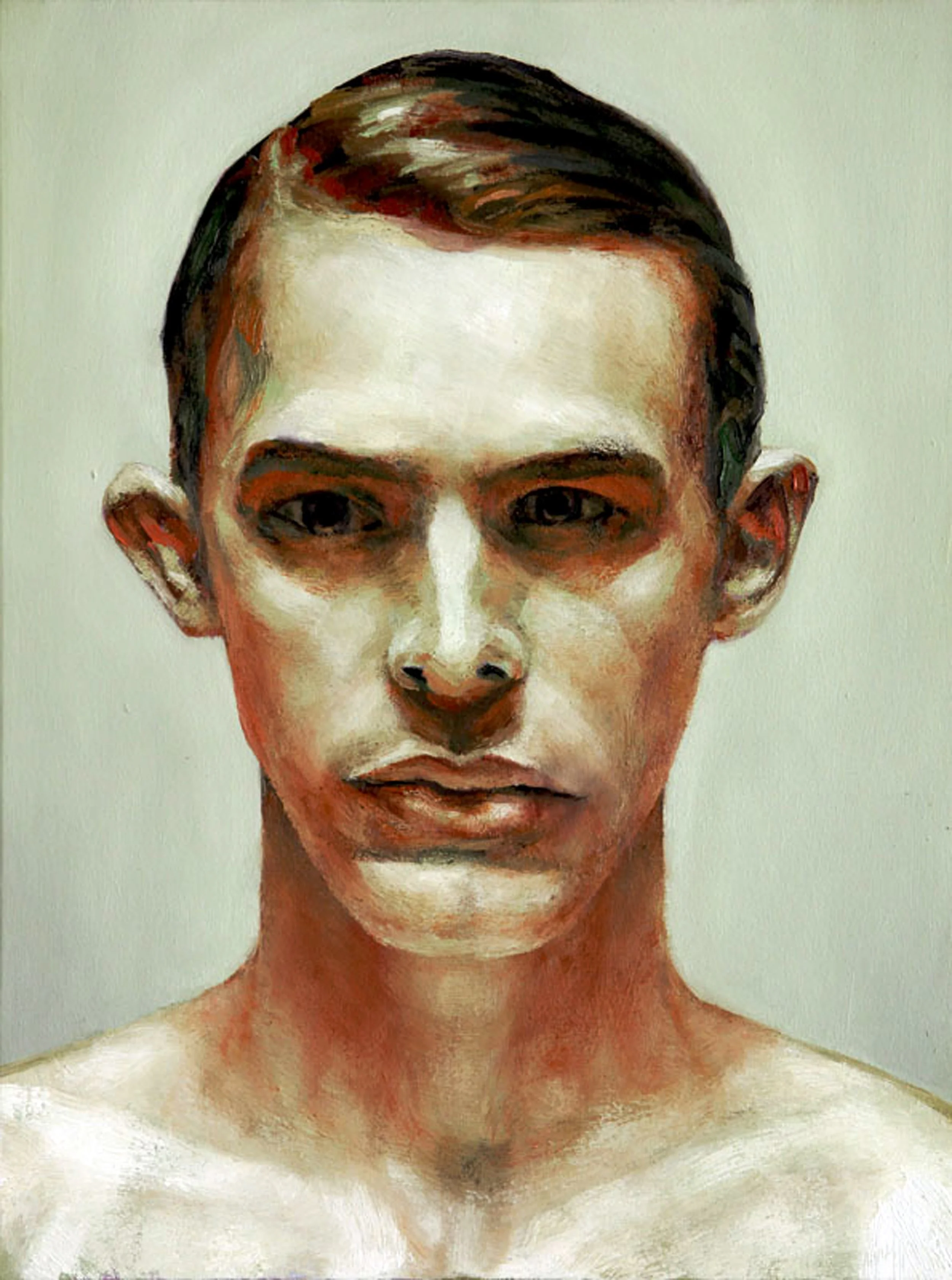 A striking expressionist portrait of a young man, highlighting fine features and artistic brushwork.