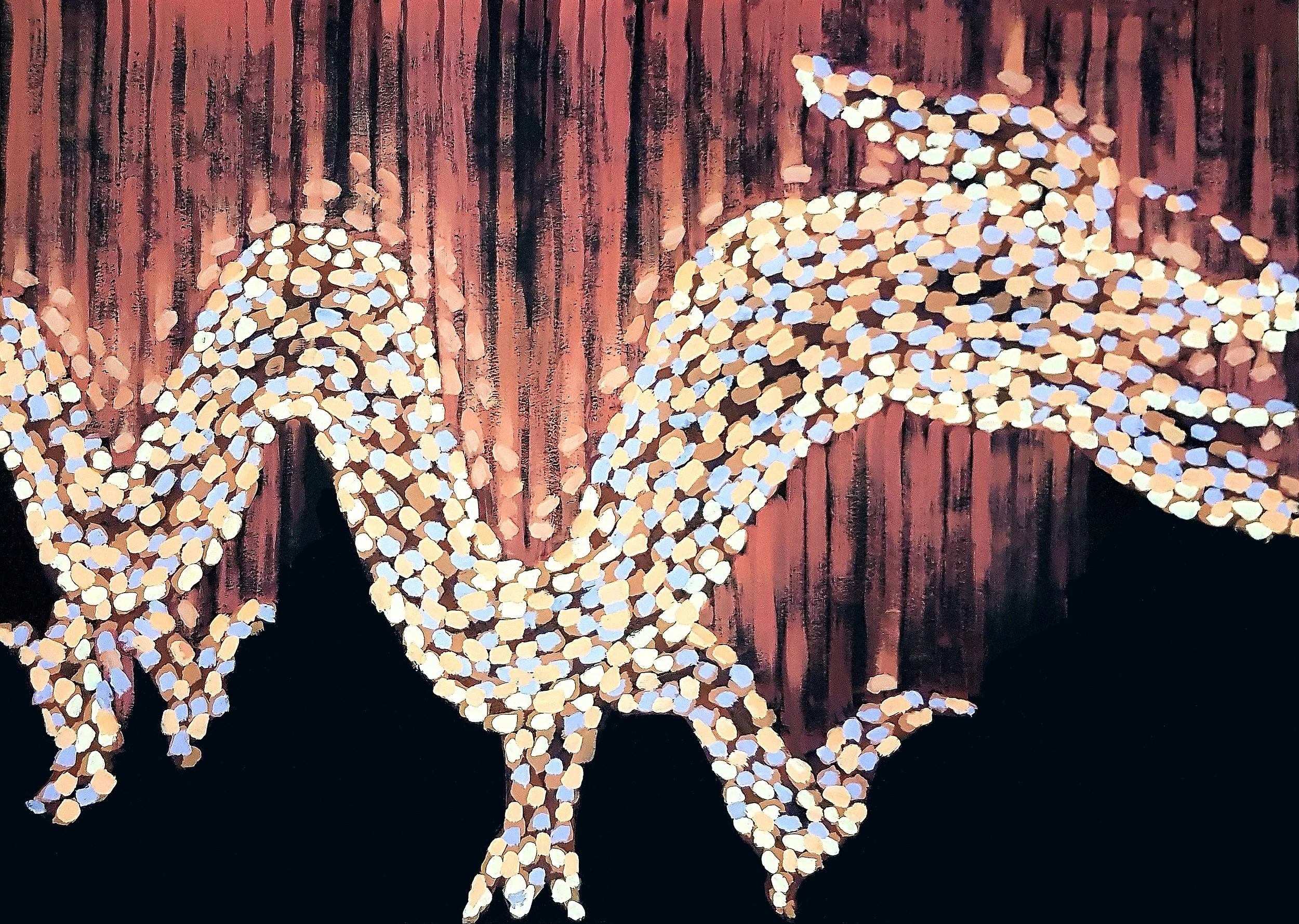 An expressionist portrait of a dragon, focusing on vibrant textures and a soulful gaze.