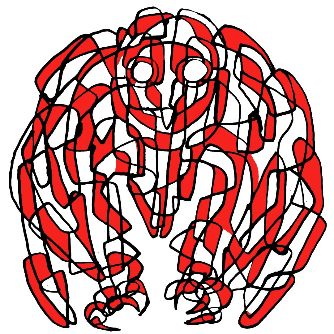 A vibrant and rhythmic bat illustration, perfect for contemporary decor and modern art collectors.