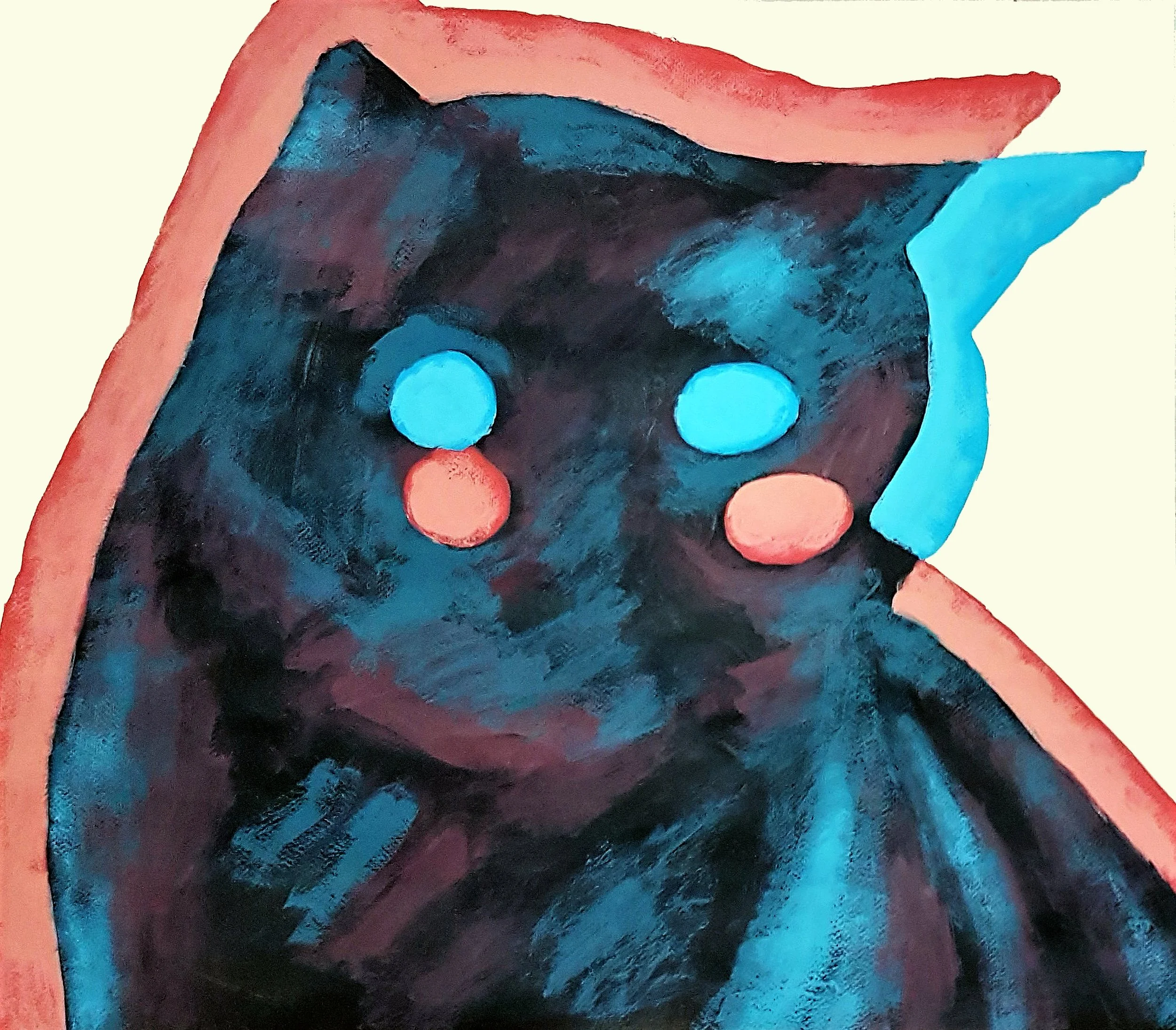 Minimalist black cat silhouette, modern animal illustration by Roi Pajursky.