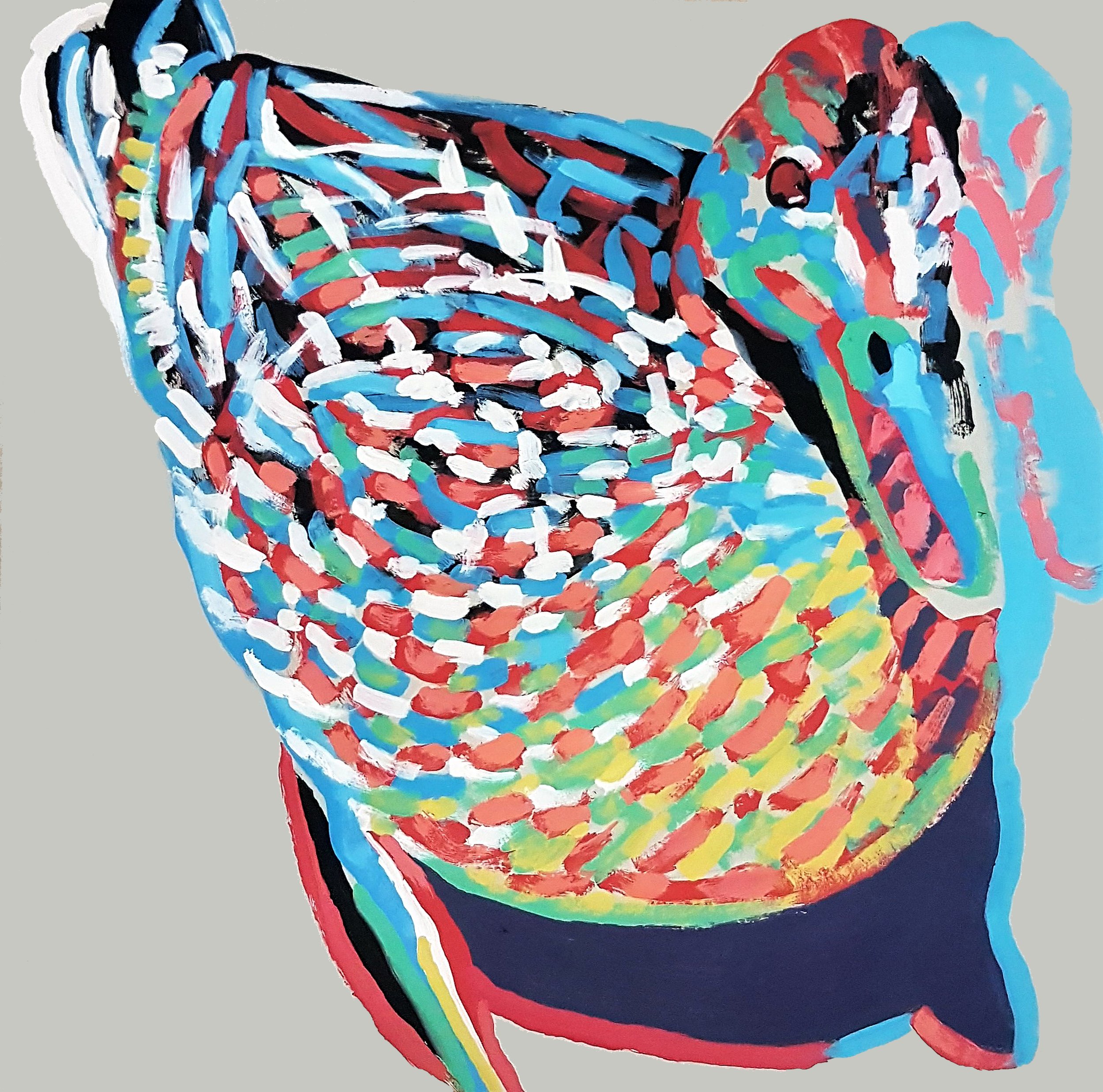 Stylized acrylic painting of a duck, contemporary fashion art - Roi Pajursky.