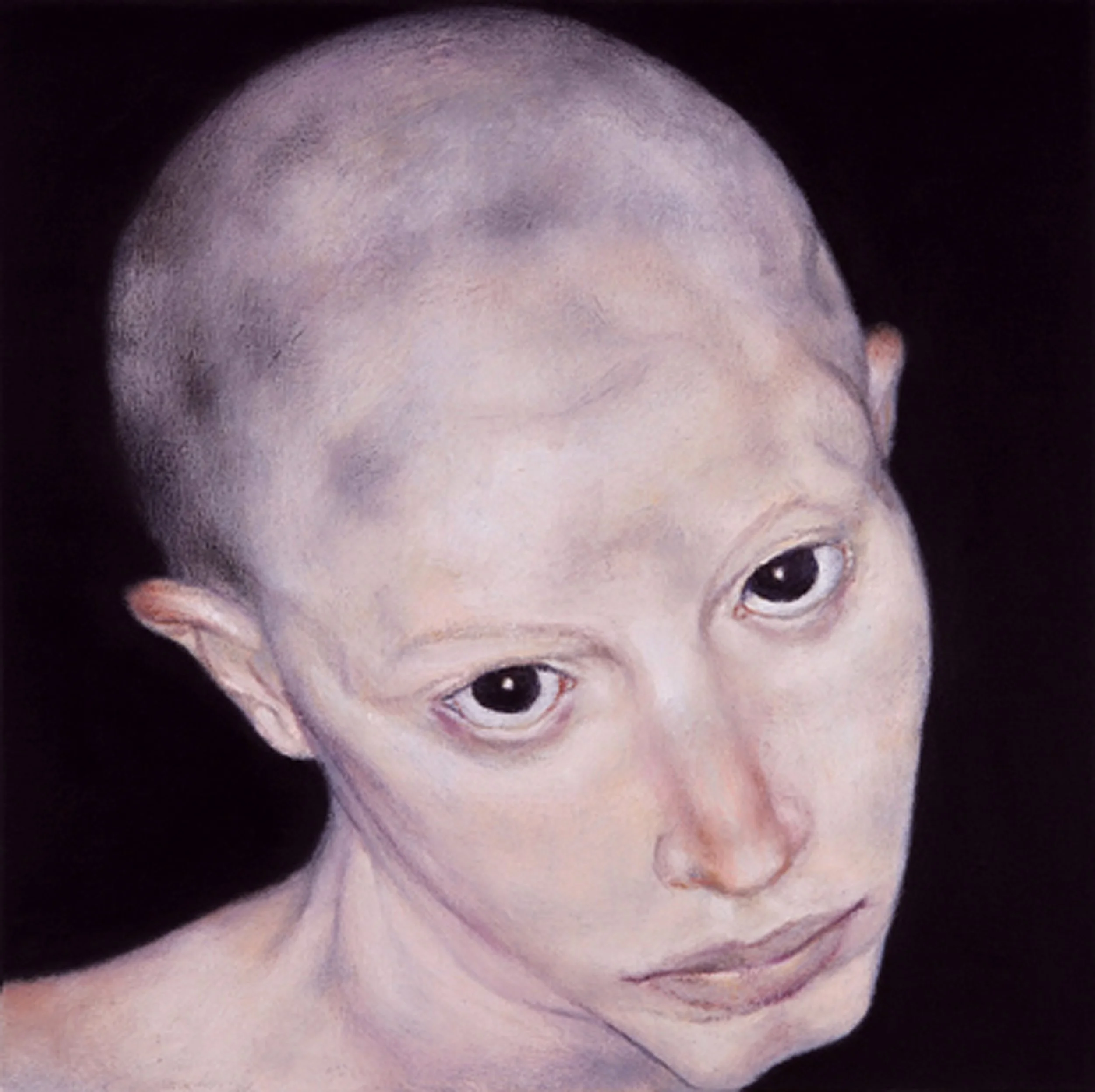 An expressive girl's head study using muted tones to convey a sense of introspection and depth.