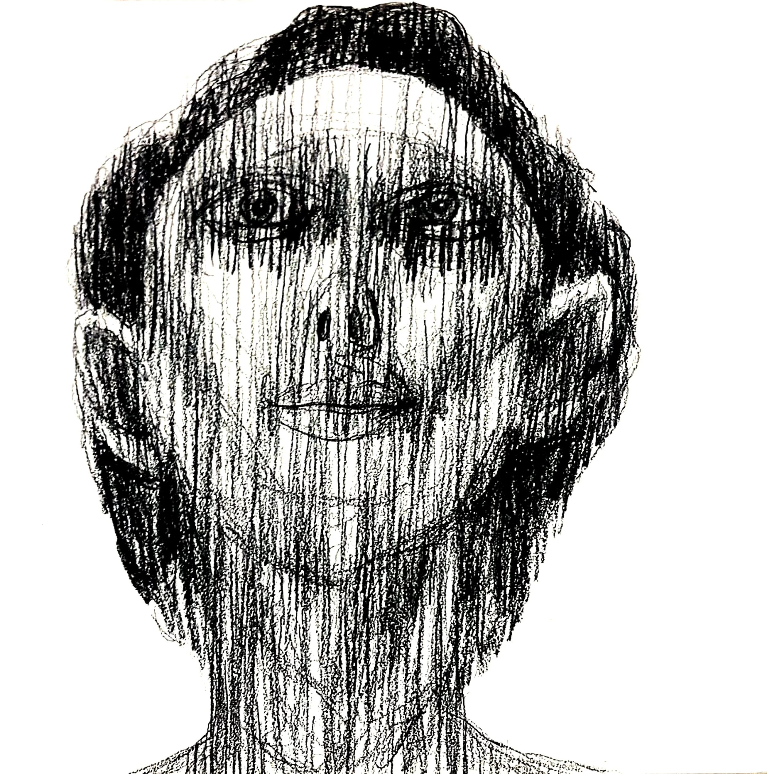 An expressive and emotional charcoal-style sketch capturing a woman with realistic textures.
