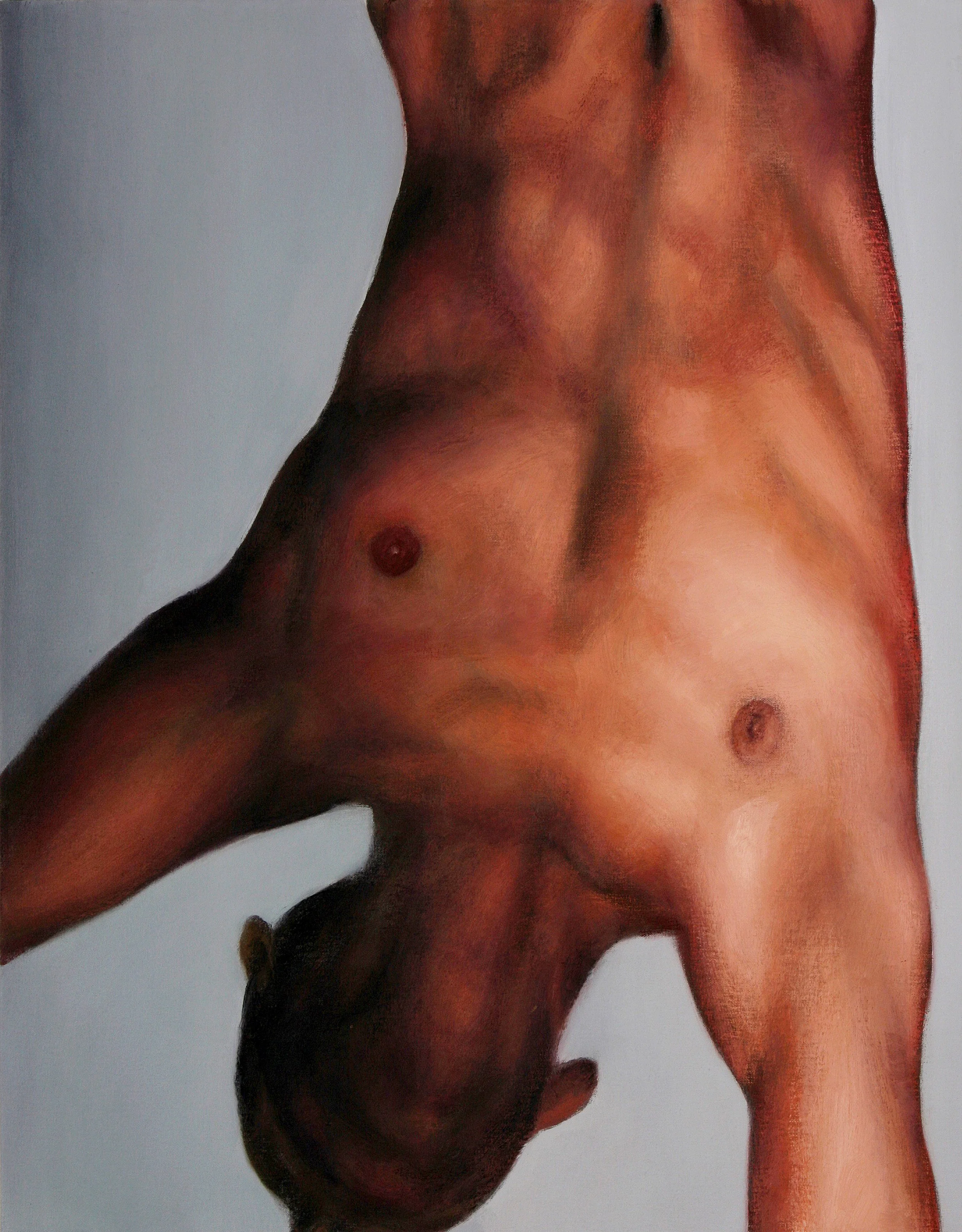 An expressionist male portrait study, highlighting unique facial features and artistic brushwork.