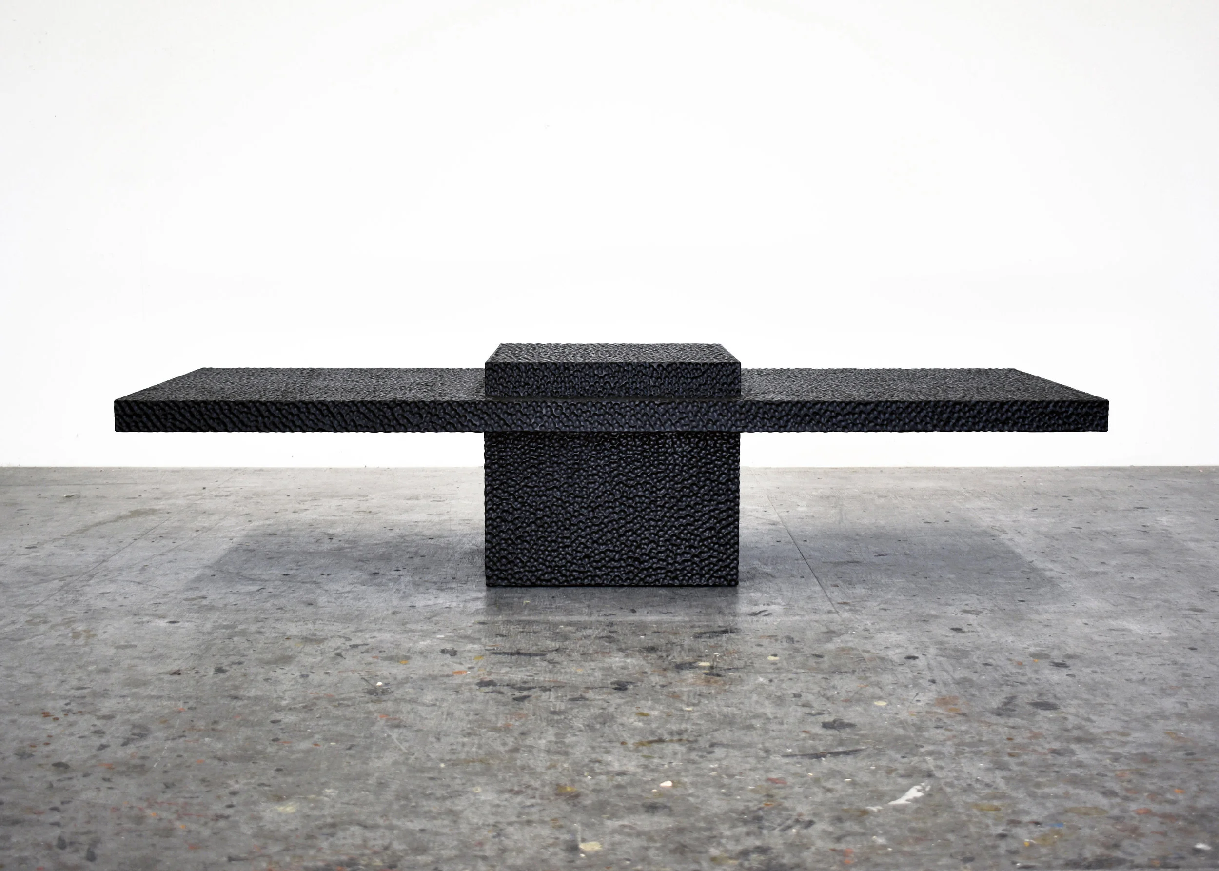  T1 Table  Carved + Lacquered + Maple  14” x 22" x 60”   