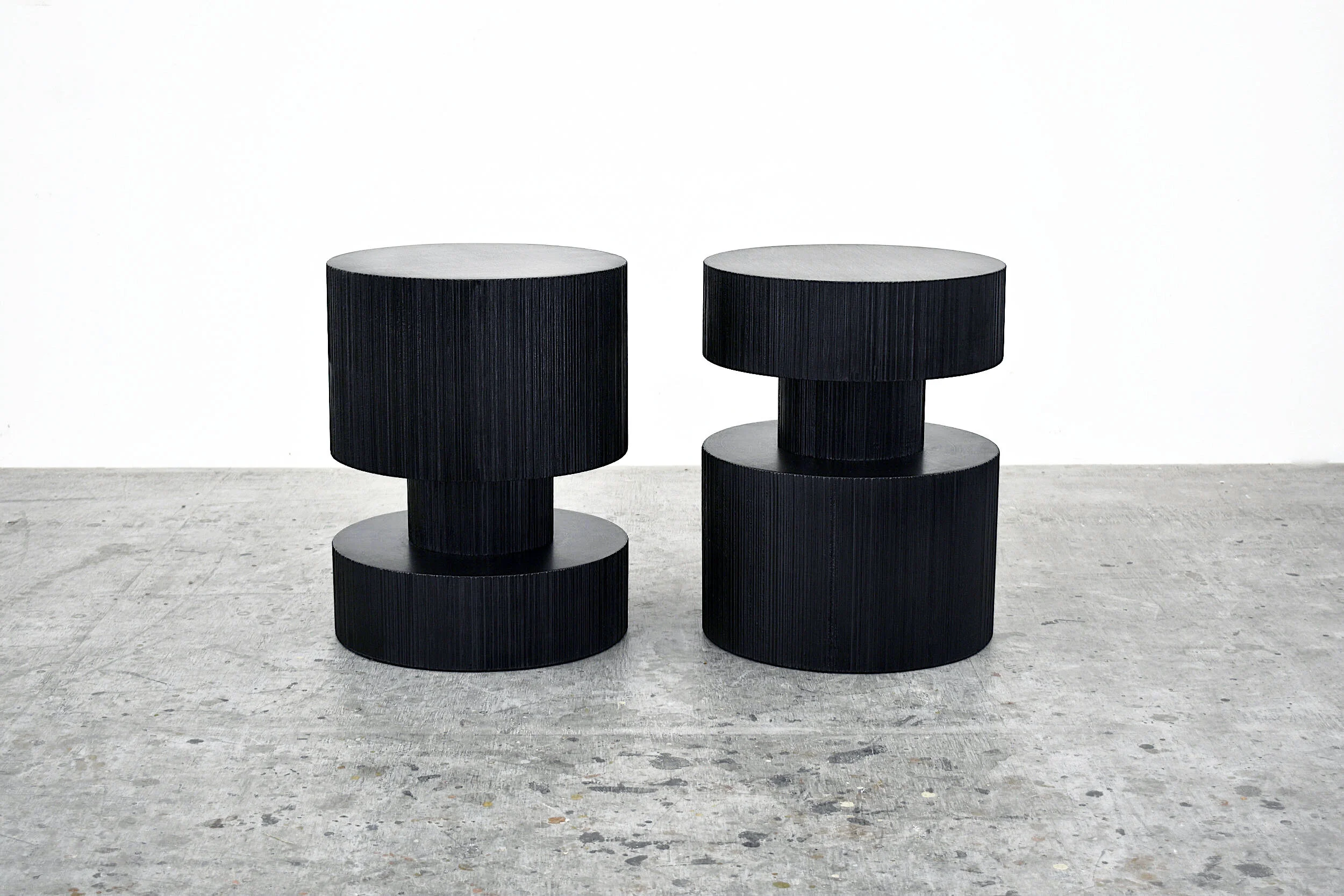  Round Revert  Carved + Lacquered + Maple  20" x 16" dia.     