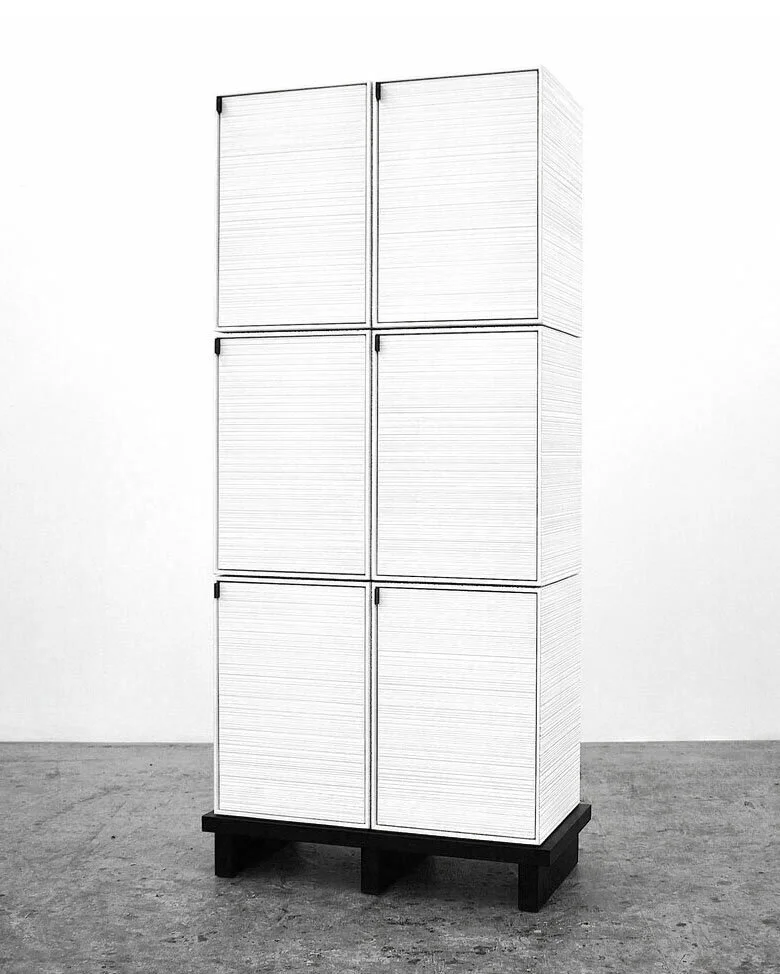  6 Rectangles   Sawn + Lacquered + Maple + Brass  65" x 30" x 15"     