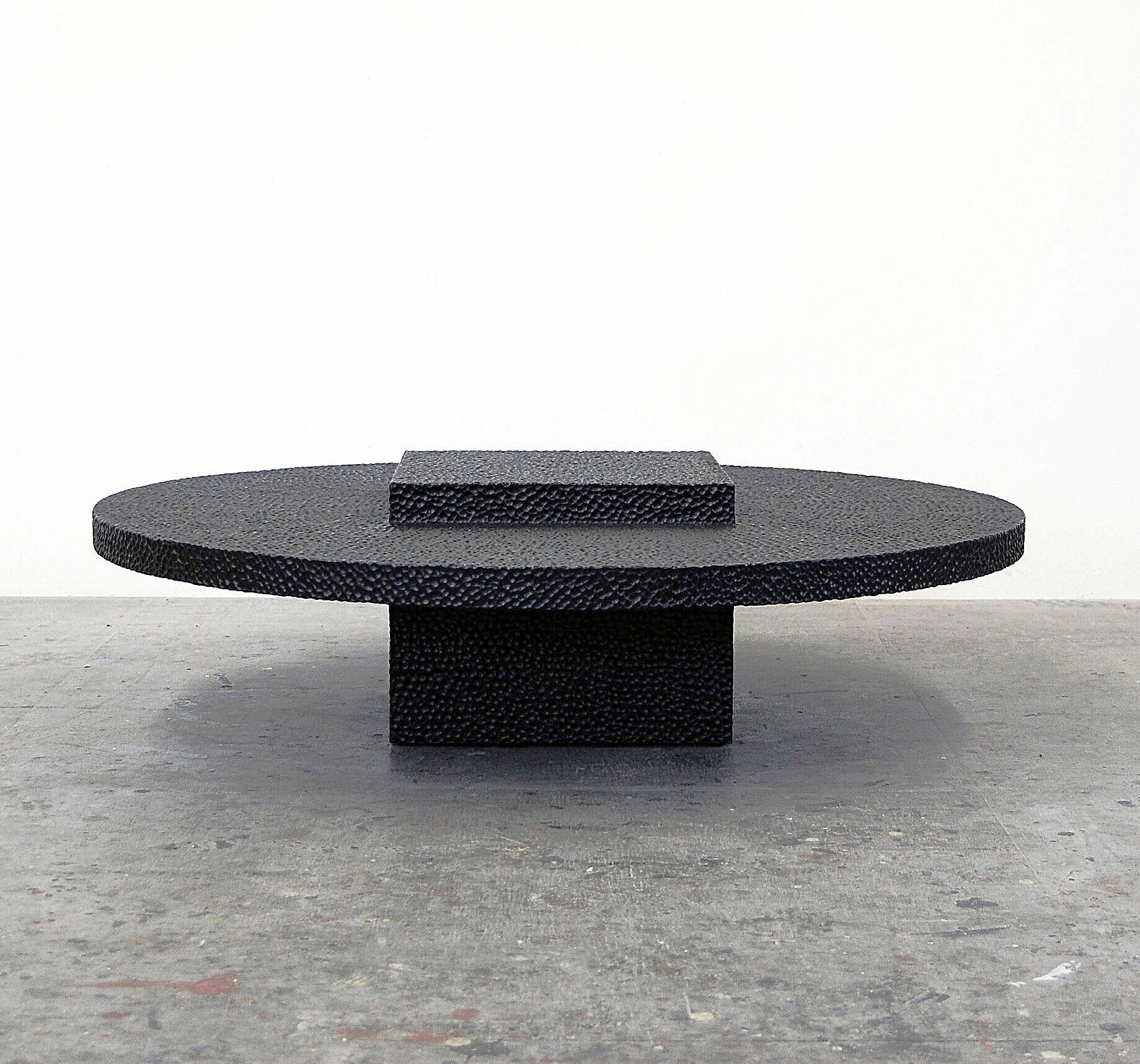  R2 Table  Carved + Lacquered + Maple  13" x 48" dia.     