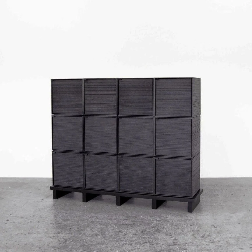  12 Cubes   Sawn + Lacquered + Maple + Brass  48" x 59" x 15"     