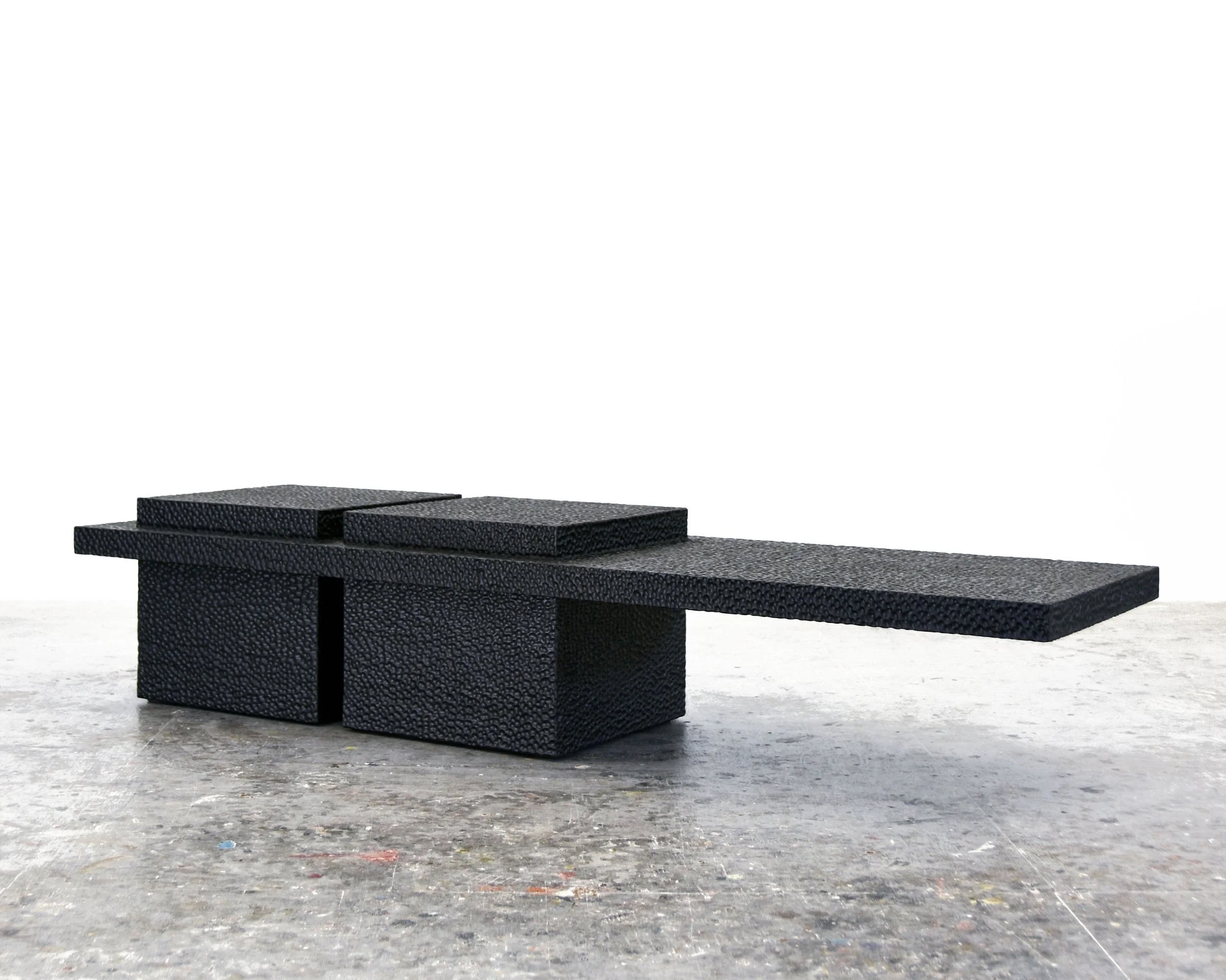  T3 Table  Carved + Lacquered + Maple  14” x 20" x 68” 
