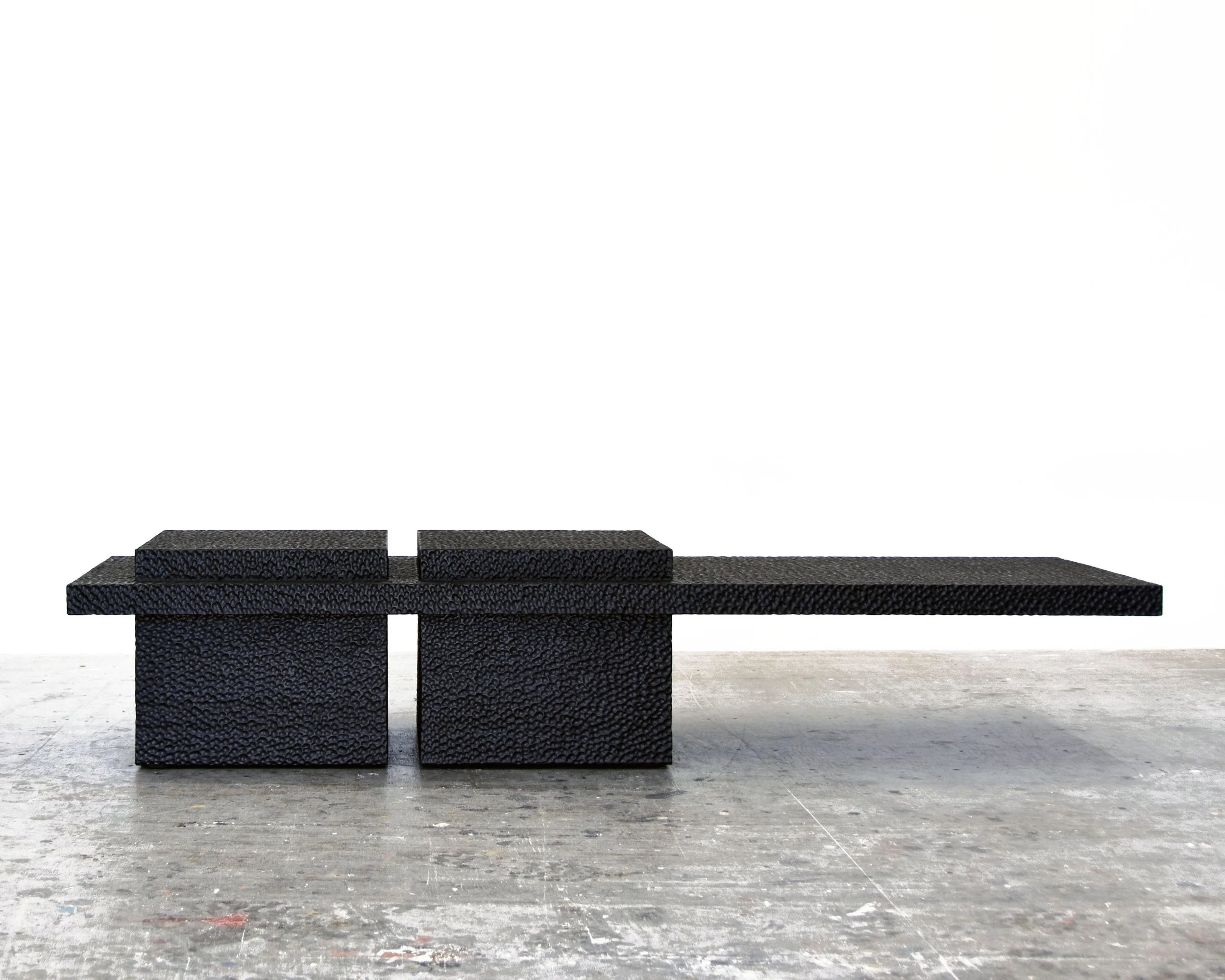  T3 Table  Carved + Lacquered + Maple  14” x 20" x 68” 