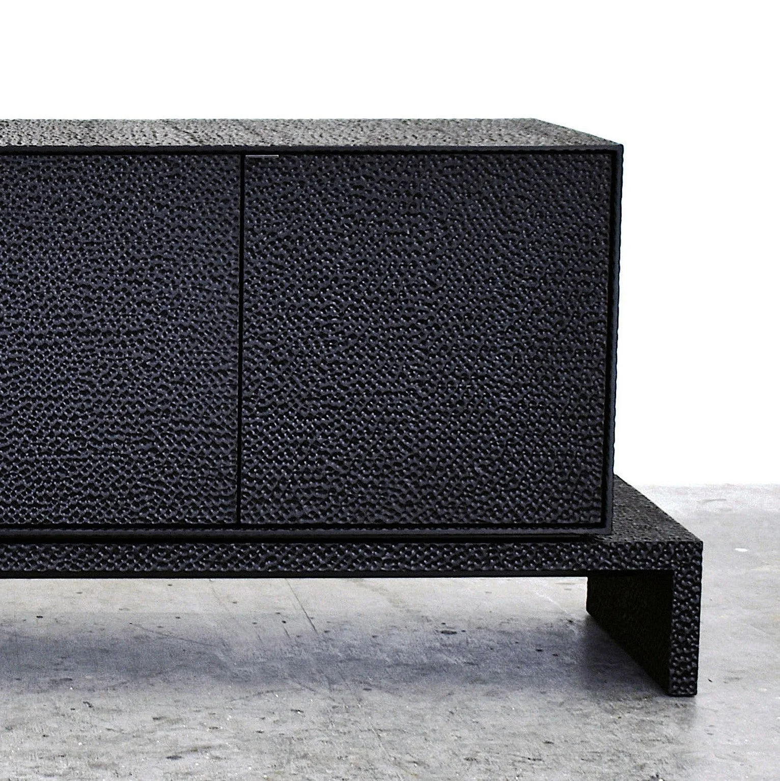  M1 Credenza  Carved + Lacquered + Maple + Brass  26" x 77" x 18" 