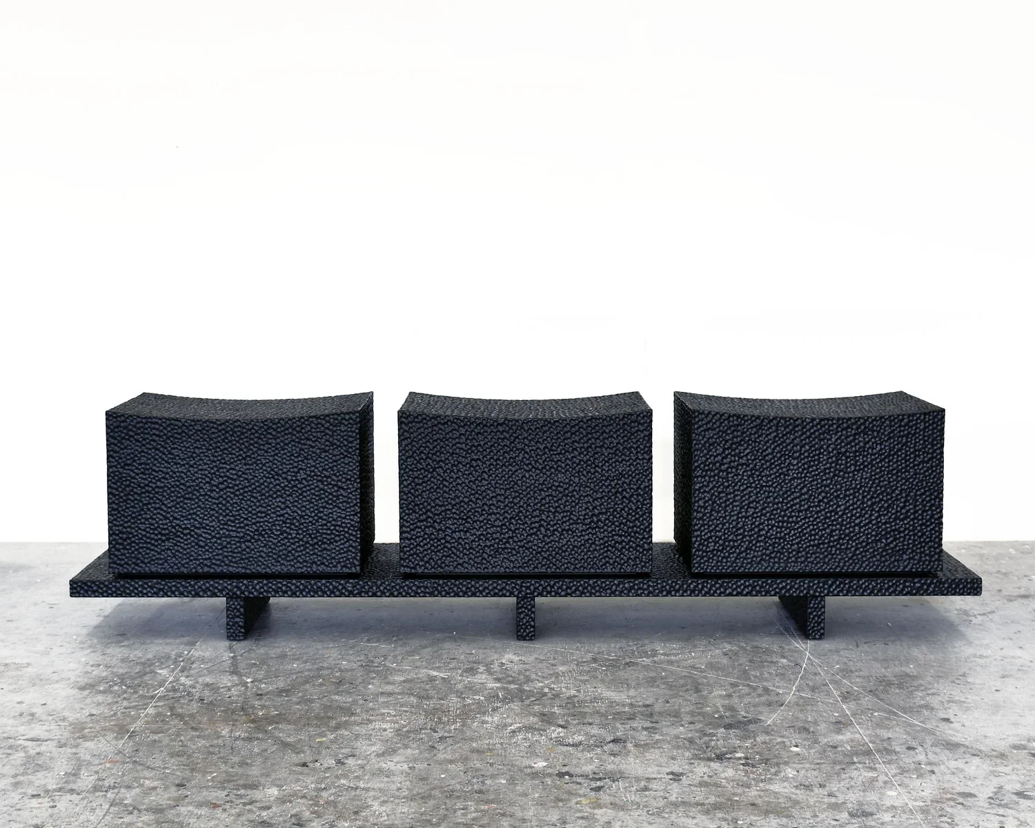  Loft Bench Carved  Carved + Lacquered + Maple  18.5" x 72" x 15" 