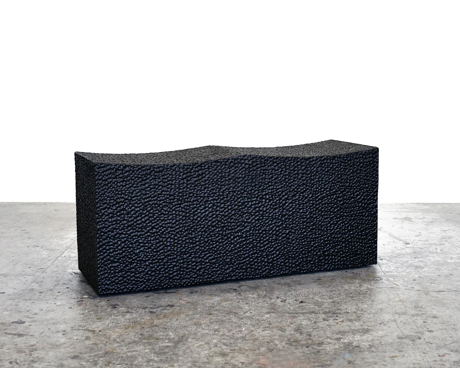  Block Bench for Two  Carved + Lacquered + Maple  17" x 40" x 14" 