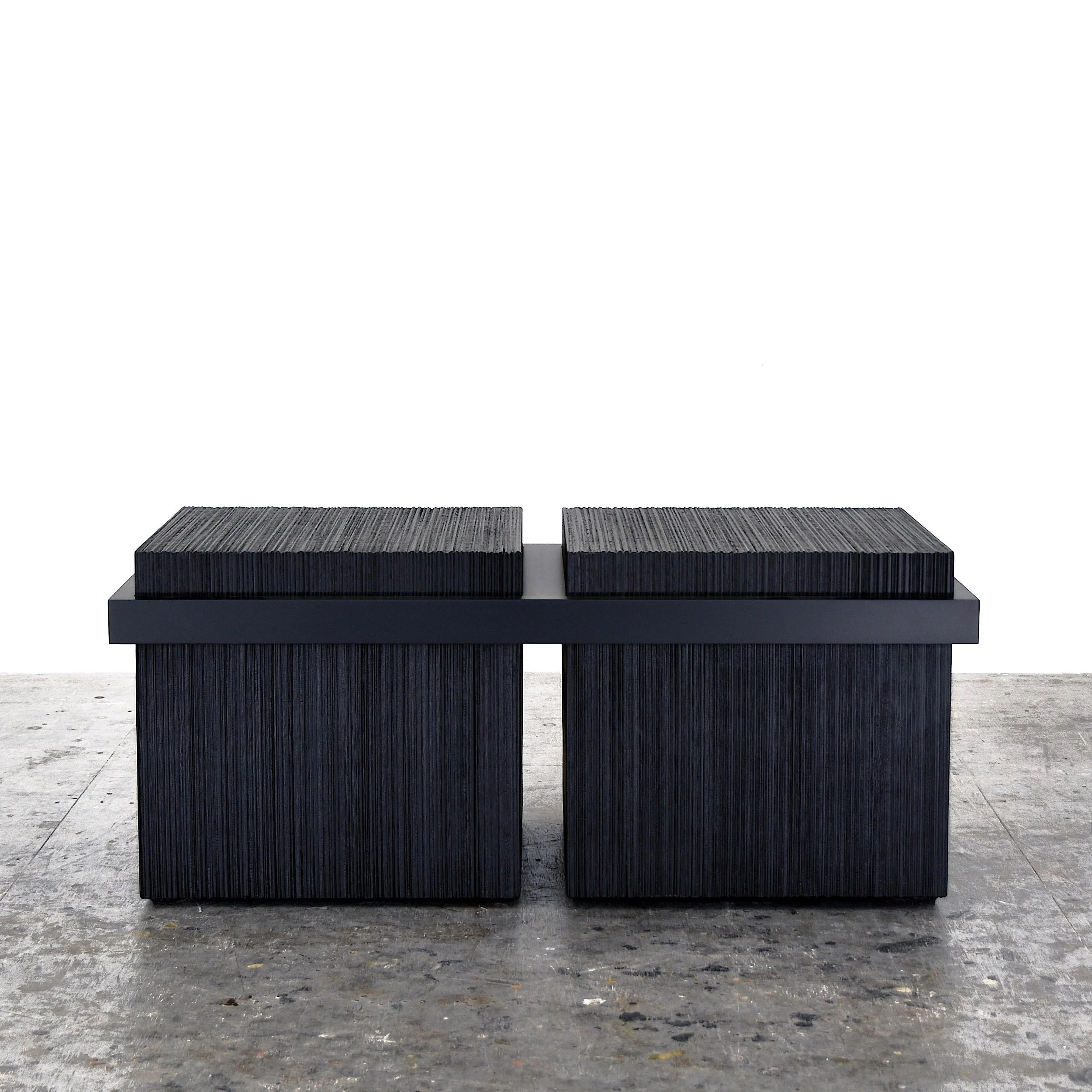  B2 Bench  Sawn + Lacquered + Maple  16” x 38” x 19” 