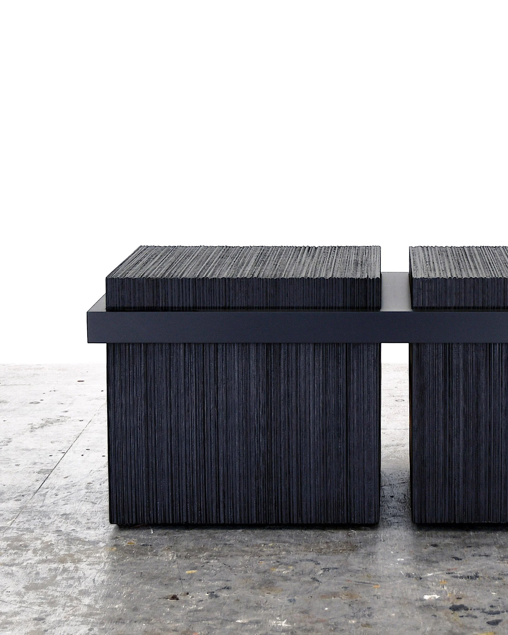  B2 Bench  Sawn + Lacquered + Maple  16” x 38” x 19” 