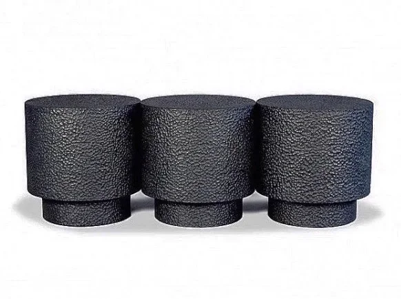  Drum Bench for Three  Carved + Lacquered + Maple  16" x 48" x 16" 