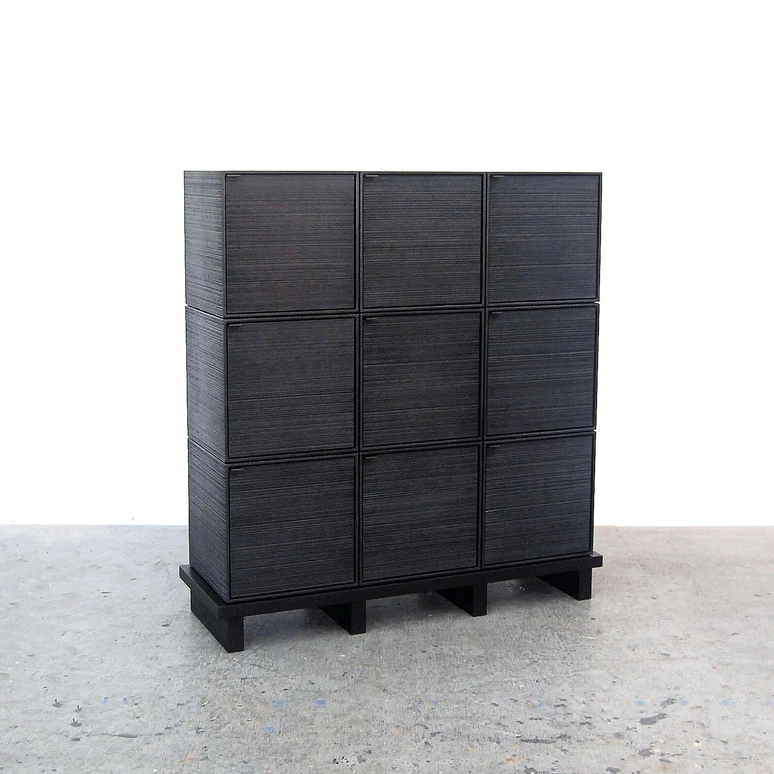  9 Cubes   Sawn + Lacquered + Maple + Brass  48" x 45" x 15"   