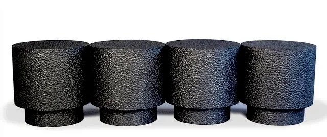  Drum for Four  Carved + Lacquered + Maple  16"x 64" 16"       