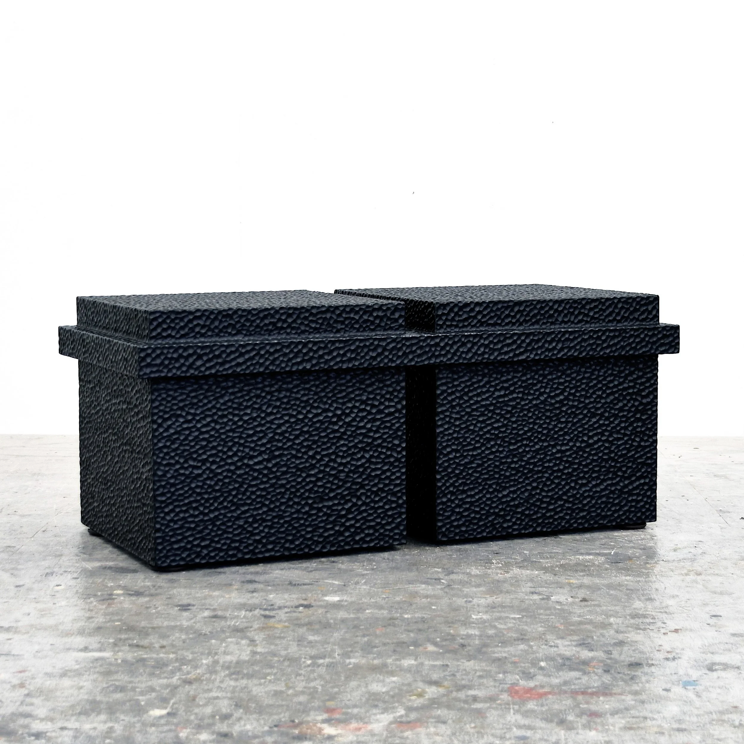  B2 Bench  Carved + Lacquered + Maple  16” x 38” x 19”     