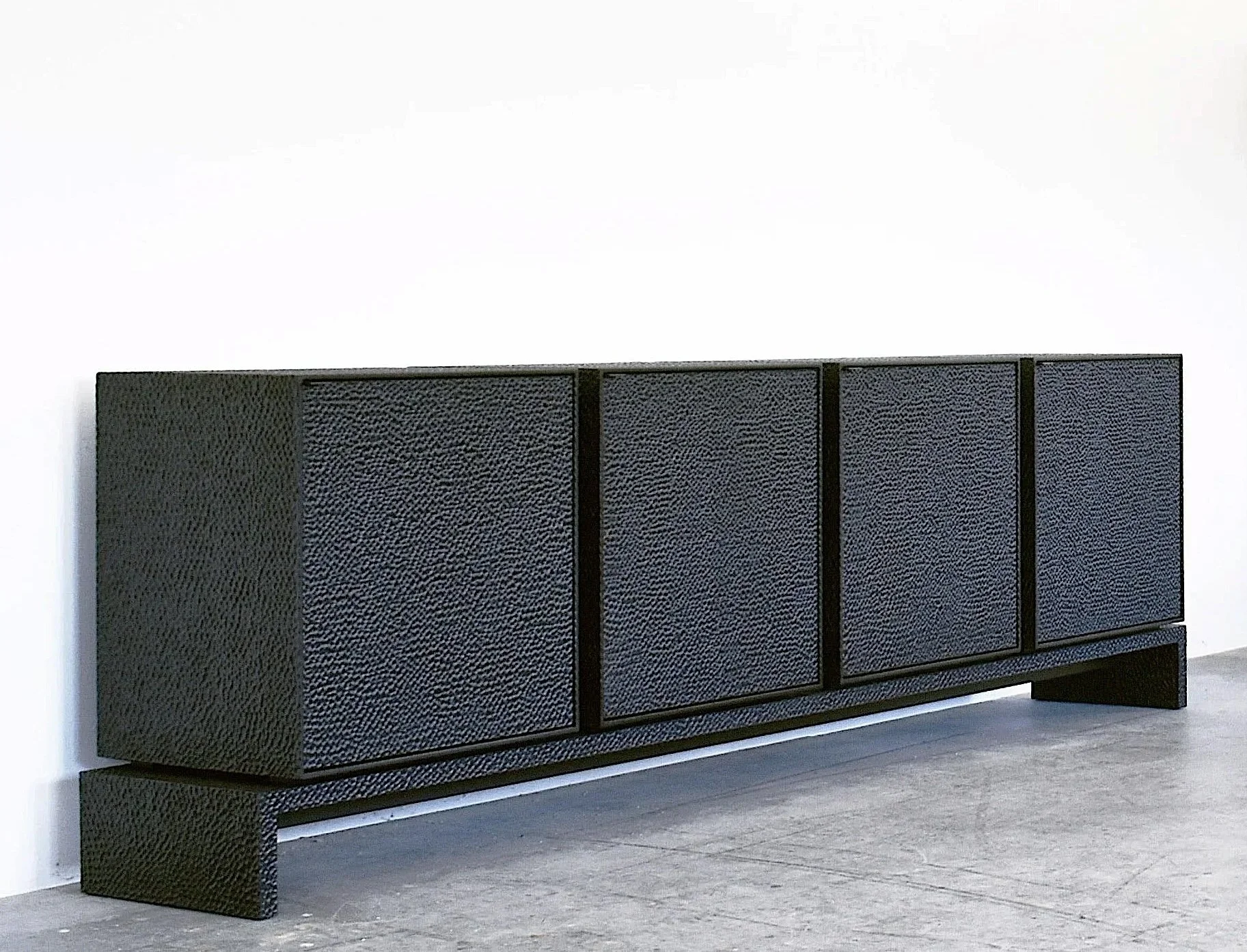  M4 Credenza  Carved + Lacquered + Maple + Brass  32" x 108" x 18" 