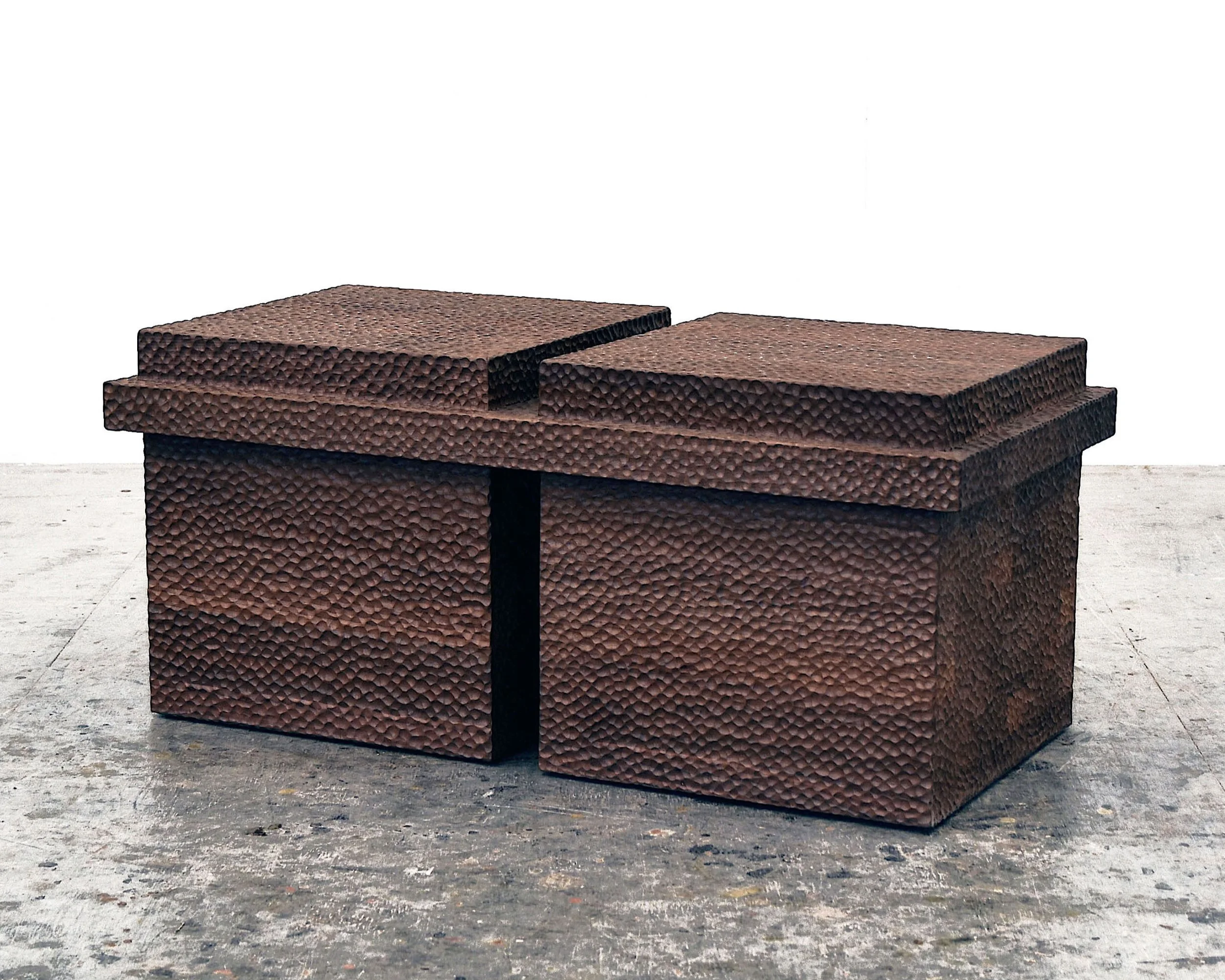  BWB2 Bench  Carved + Walnut + Lacquer  16” x 18” x 36”             