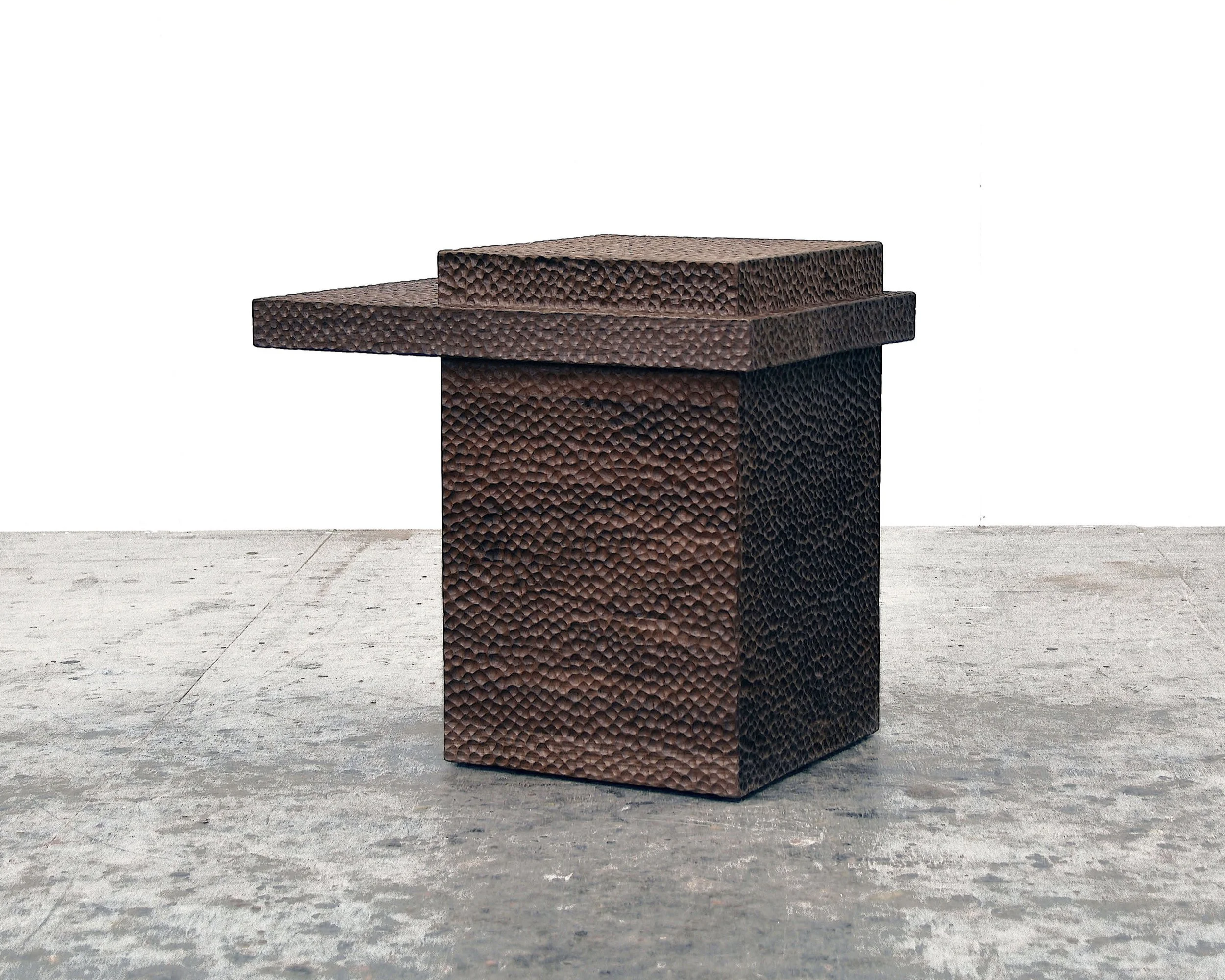  BWT4 Table  Carved + Walnut + Lacquer  20” x 22” x 15” 