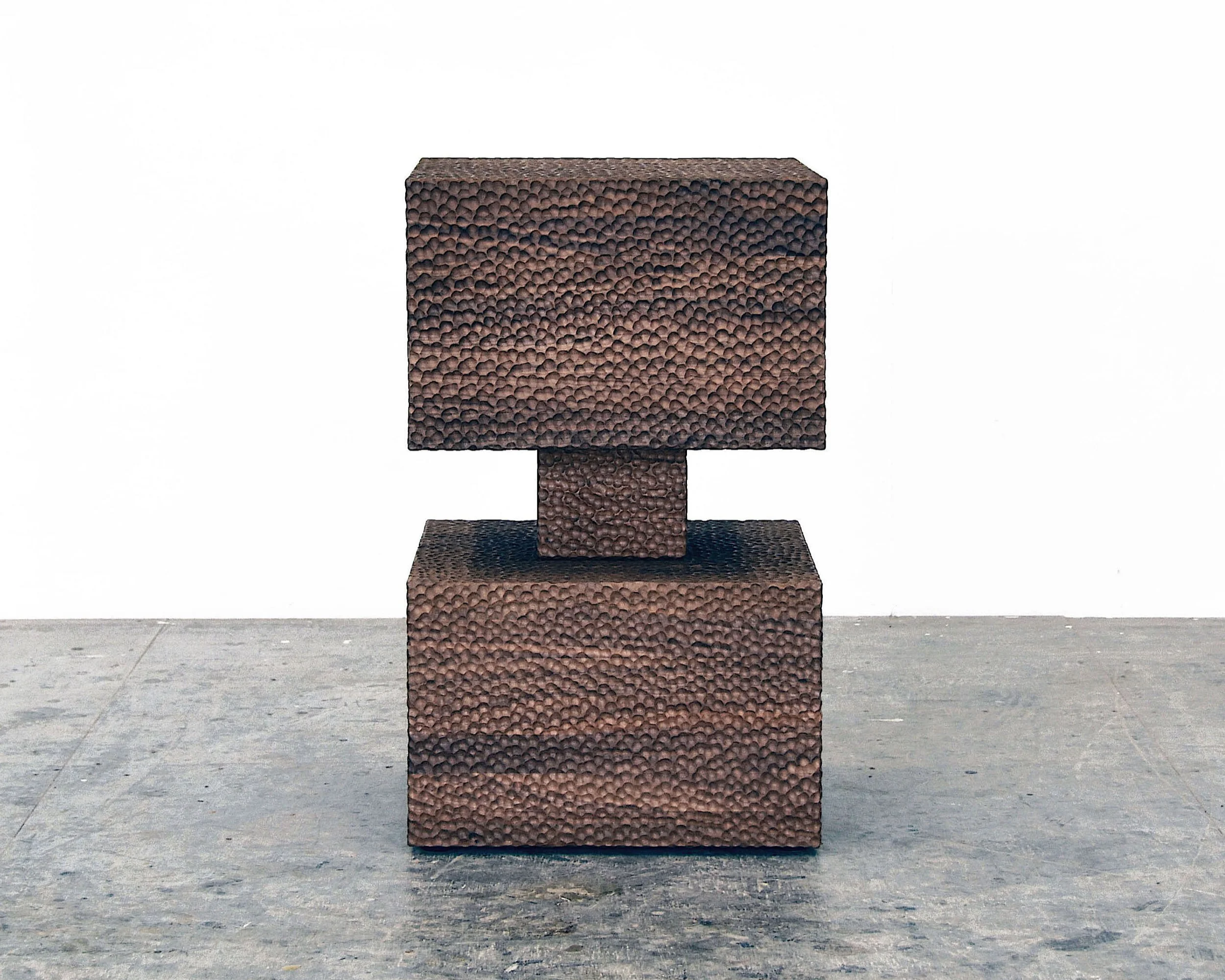  BWP1 Table  Carved + Walnut + Lacquer  26” x 16” x 16”         