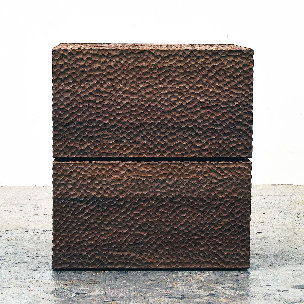  BWRV Table Square  Carved + Walnut + Lacquer  20” x 18” x 18”  