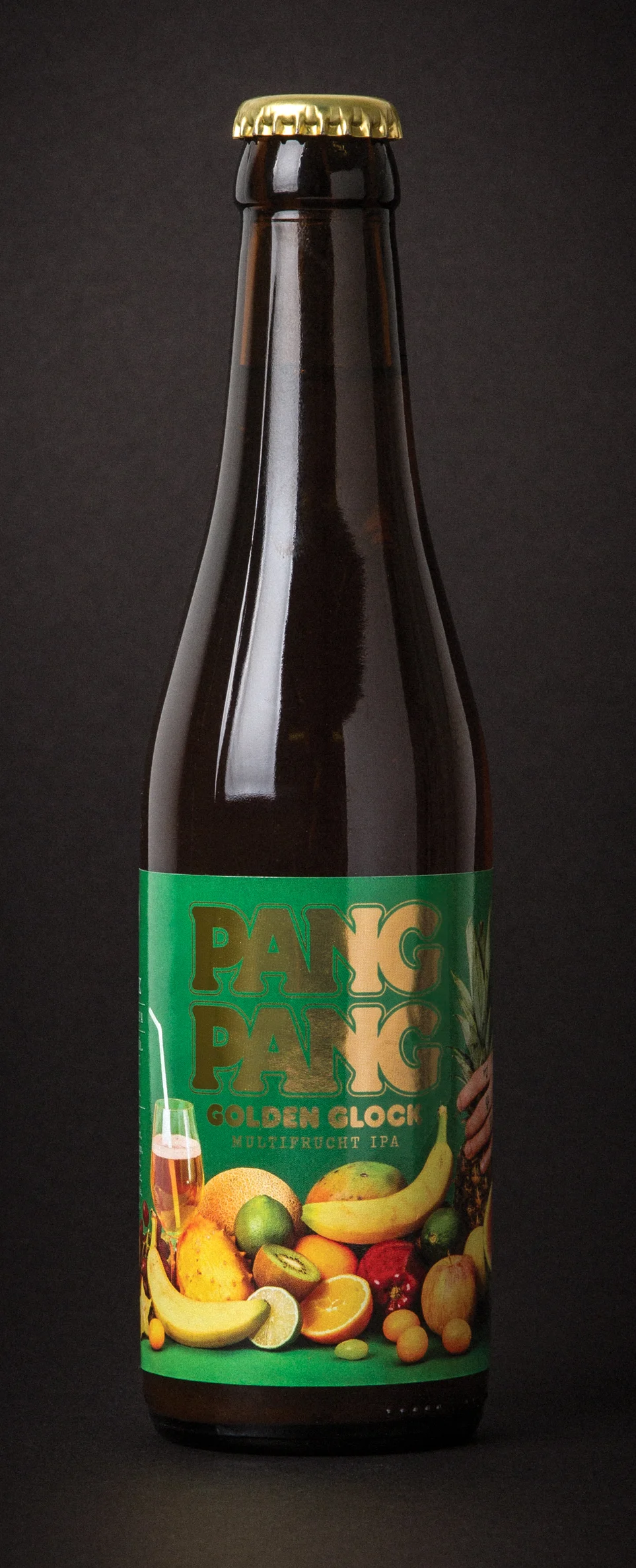 PangPang Golden Glock Fruit IPA brewed with every fruit you can mention in 5 minutes. 4,5% · 33 centiliter