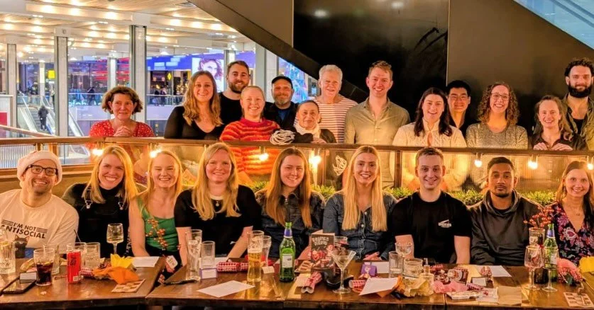 Annual swimming club Christmas gathering. That one time of year when we all see each other in clothes. 🎄