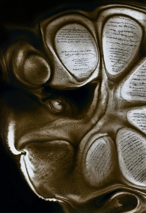 Digital print from a Sumi ink painting on glass