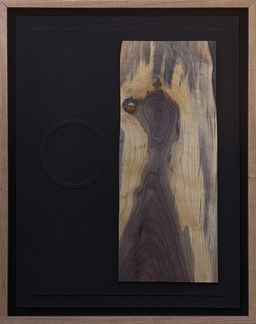 No “One” Will Ever Find the Truth (Assemblage. The gem was cut by Mark Oros of Hashnu Stones, and the walnut plank kindly provided by Mark Sussman)