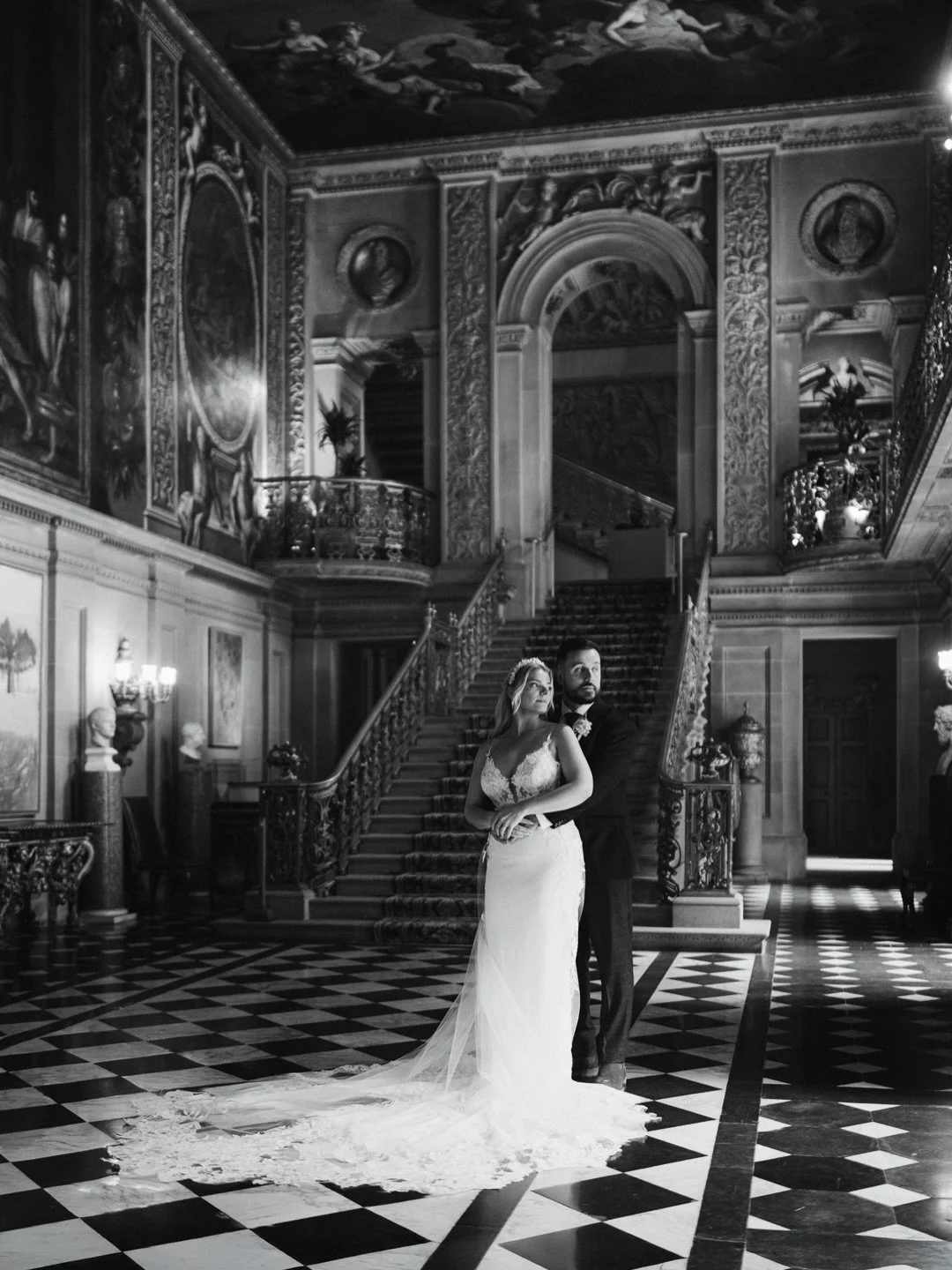 A few black and white frames from a magical day spent with Demi and Sam at @chatsworthweddings 

Venue: @chatsworthofficial 
Flowers: @chatsworthfloristry 
Dress: @belle_and_bouquet 
Suit: @houseofcavani 
Hair &amp; MUA: @bridalbyartists @lian.young.