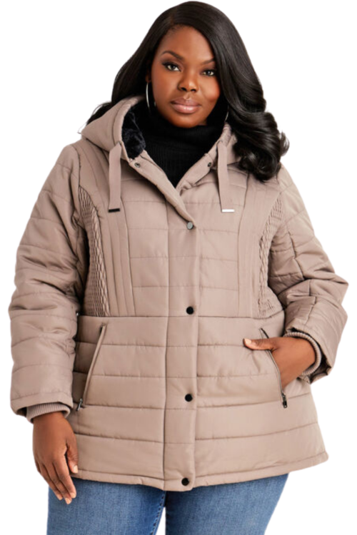 Park Avenue Coat Company, Inc International Concepts Faux Fur Hood Quilted Down Coats