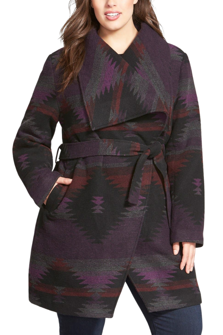 purple wrap coat
