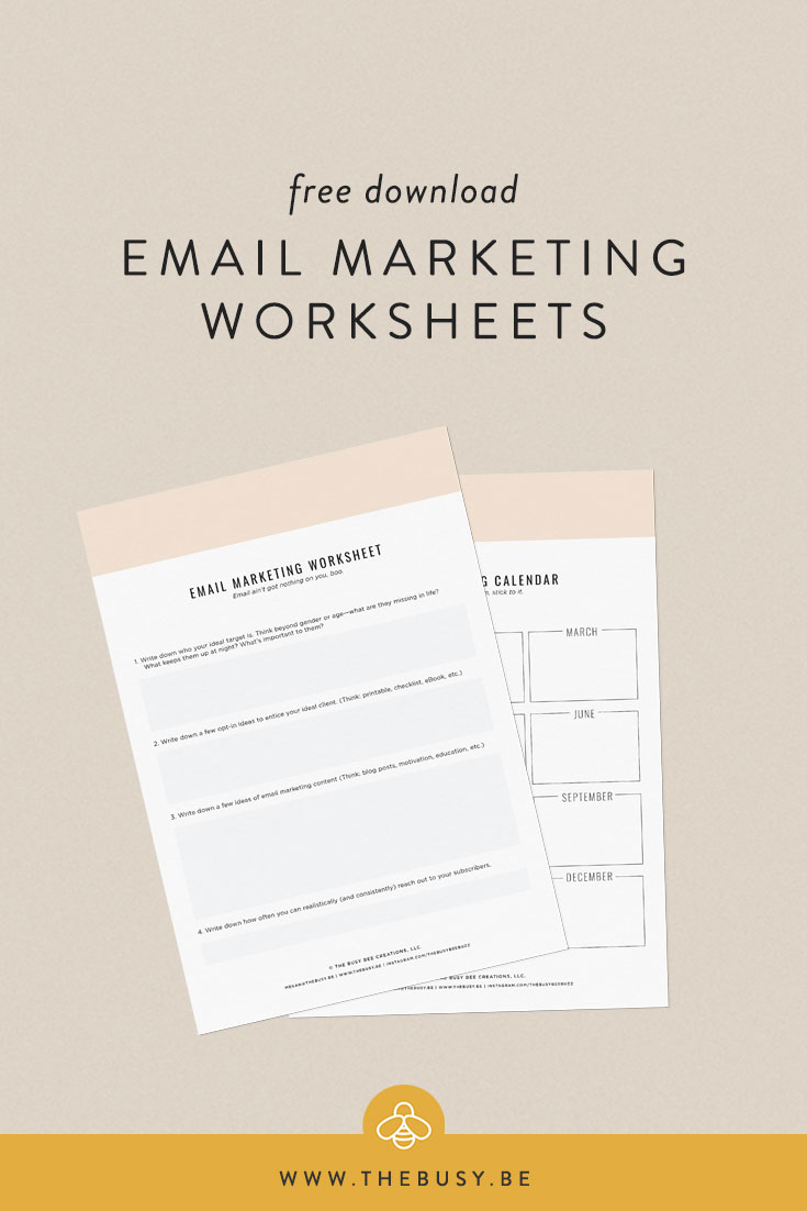 Email Marketing Worksheets - The Busy Bee