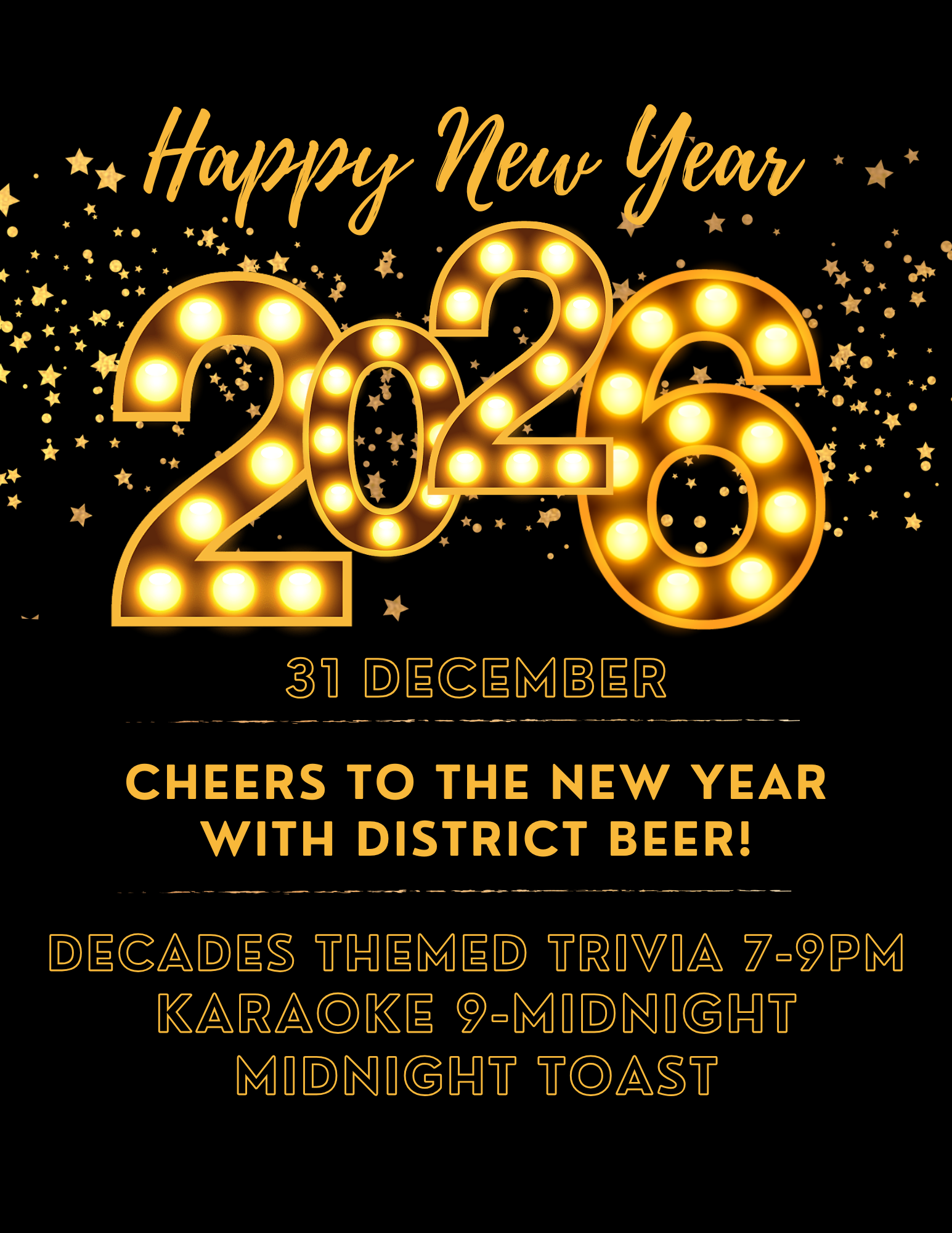 decades themed Trivia 7-9pm Karaoke 9-midnight Midnight Toast.png