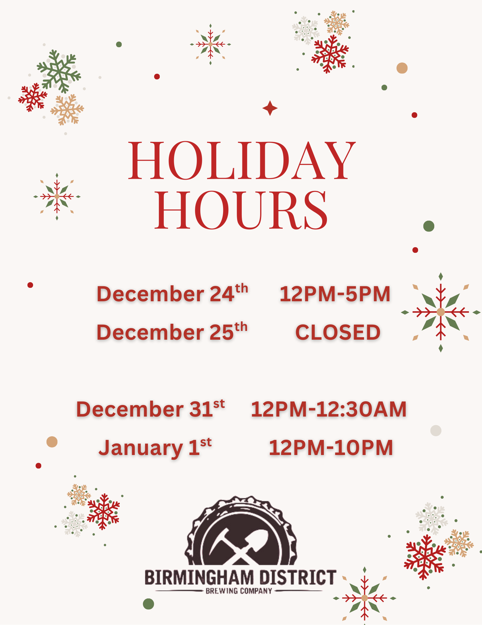 CLOSED December 25th