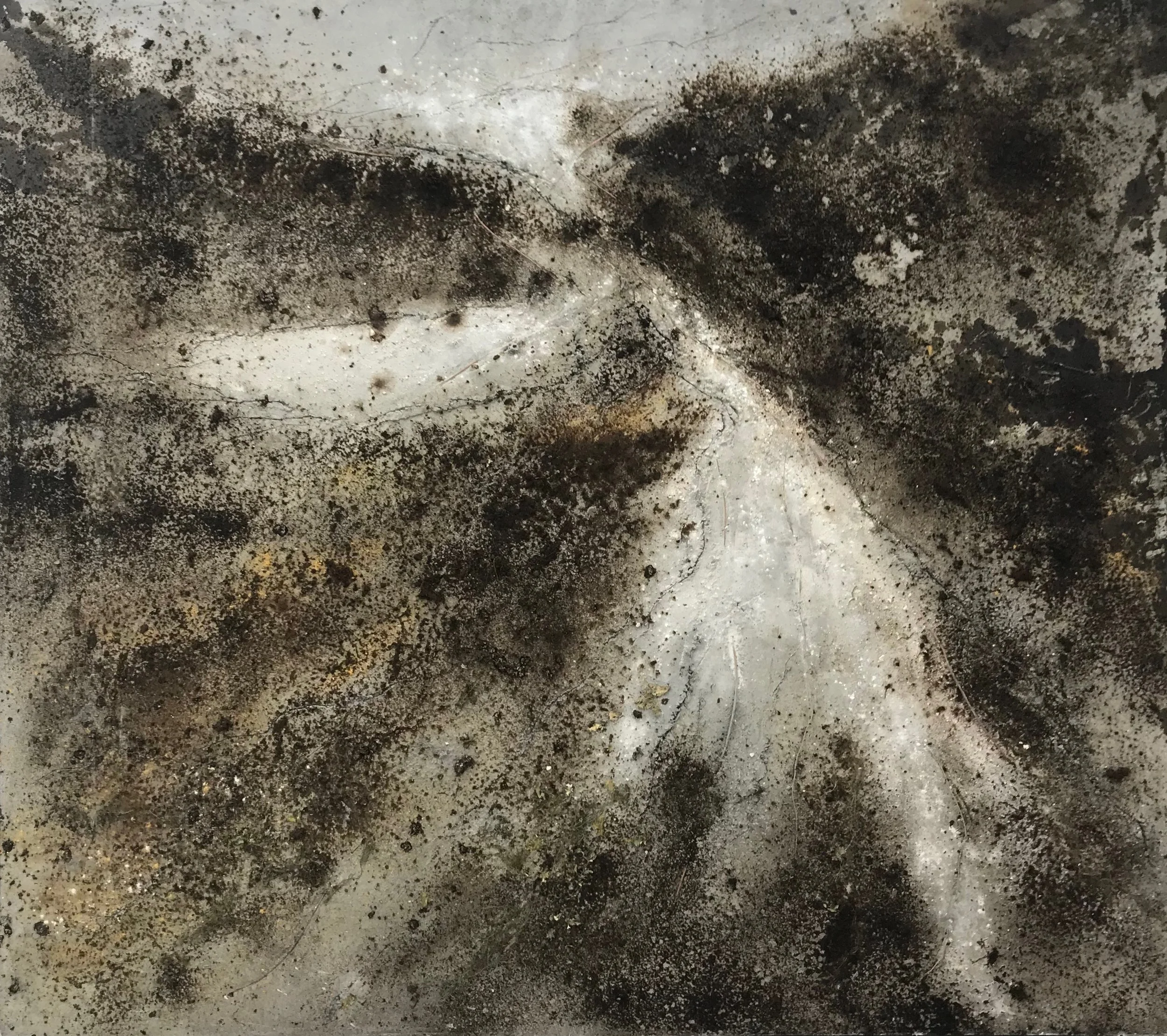 The Coffin Road, Harris 2018 113x125cm Peat, pigment & wire on Concrete £2200