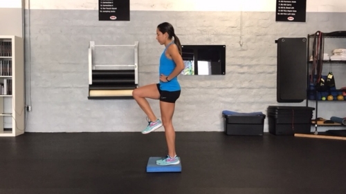Single leg balance on stable surface first, then unstable. First try on the ground, if that is easy or soon gets easy, and able to hold for 1 min, then progress to foam pad. Goal is one min! 5 min of balance , hold for as long as you can hold. NO TRUNK SWAYING, TO KNEE INSTABILITY. Once this gets easy then we progress to forward and lateral steps to balance. 