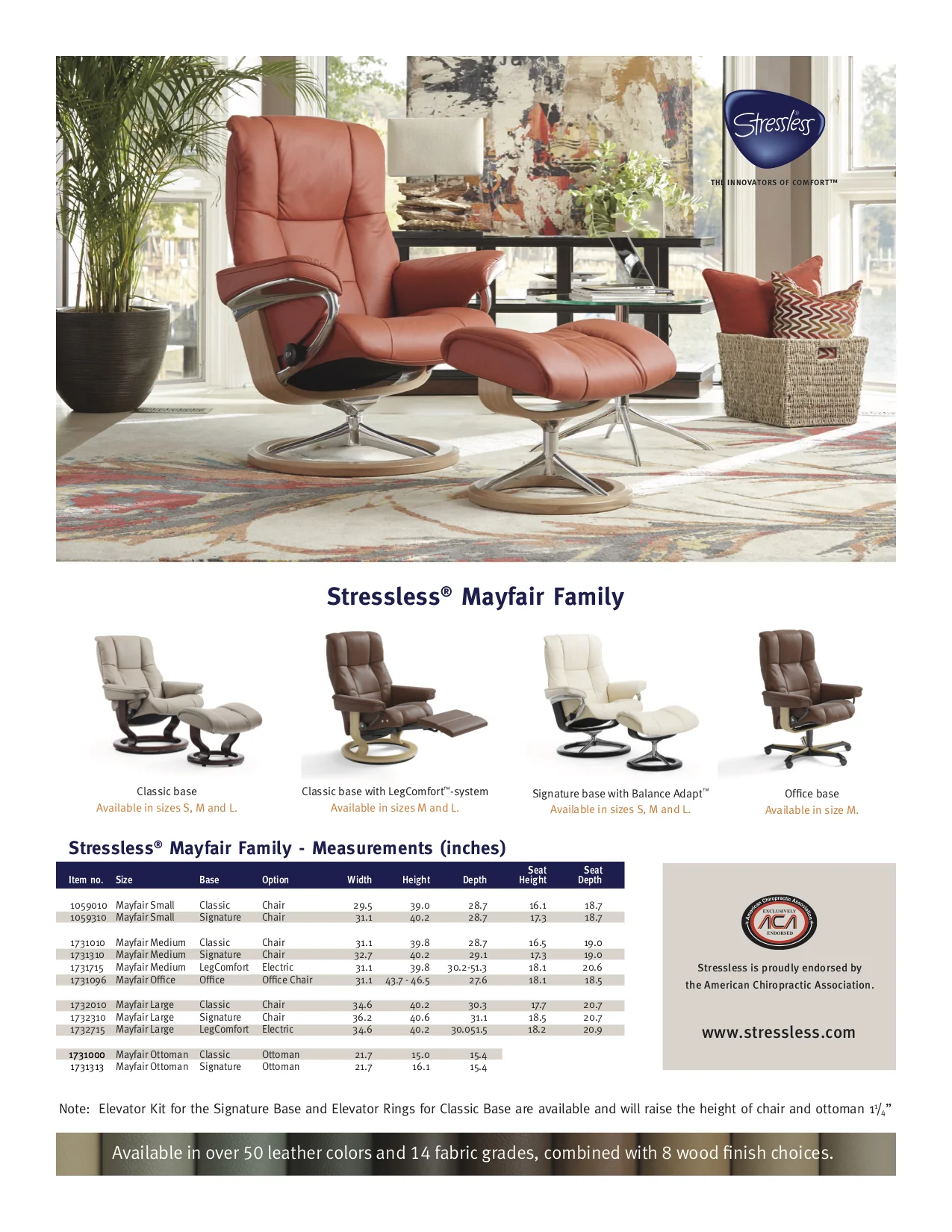 Stressless Mayfair Dimensions