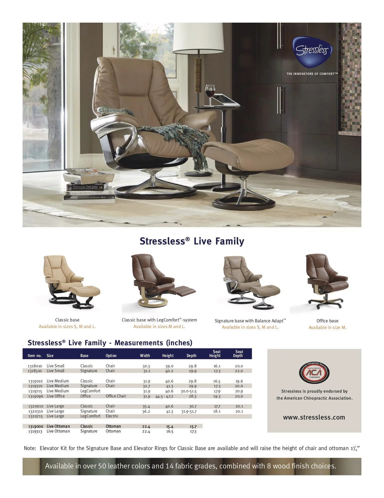 Stressless Live Dimensions