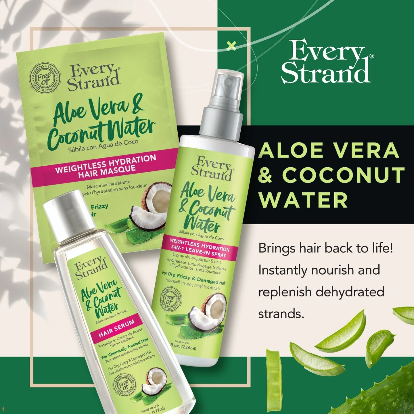 Combat frizz and bring your hair back to life! The 𝑨𝒍𝒐𝒆 𝑽𝒆𝒓𝒂 &amp; 𝑪𝒐𝒄𝒐𝒏𝒖𝒕 𝑾𝒂𝒕𝒆𝒓 collection nourishes and replenishes dehydrated strands of your hair INSTANTLY💥

𝐼𝑡 𝑖𝑠 𝑓𝑜𝑟 𝑑𝑟𝑦, 𝑢𝑛𝑟𝑢𝑙𝑦 𝑜𝑟 𝑑𝑎𝑚𝑎𝑔𝑒𝑑 ℎ𝑎𝑖𝑟
?