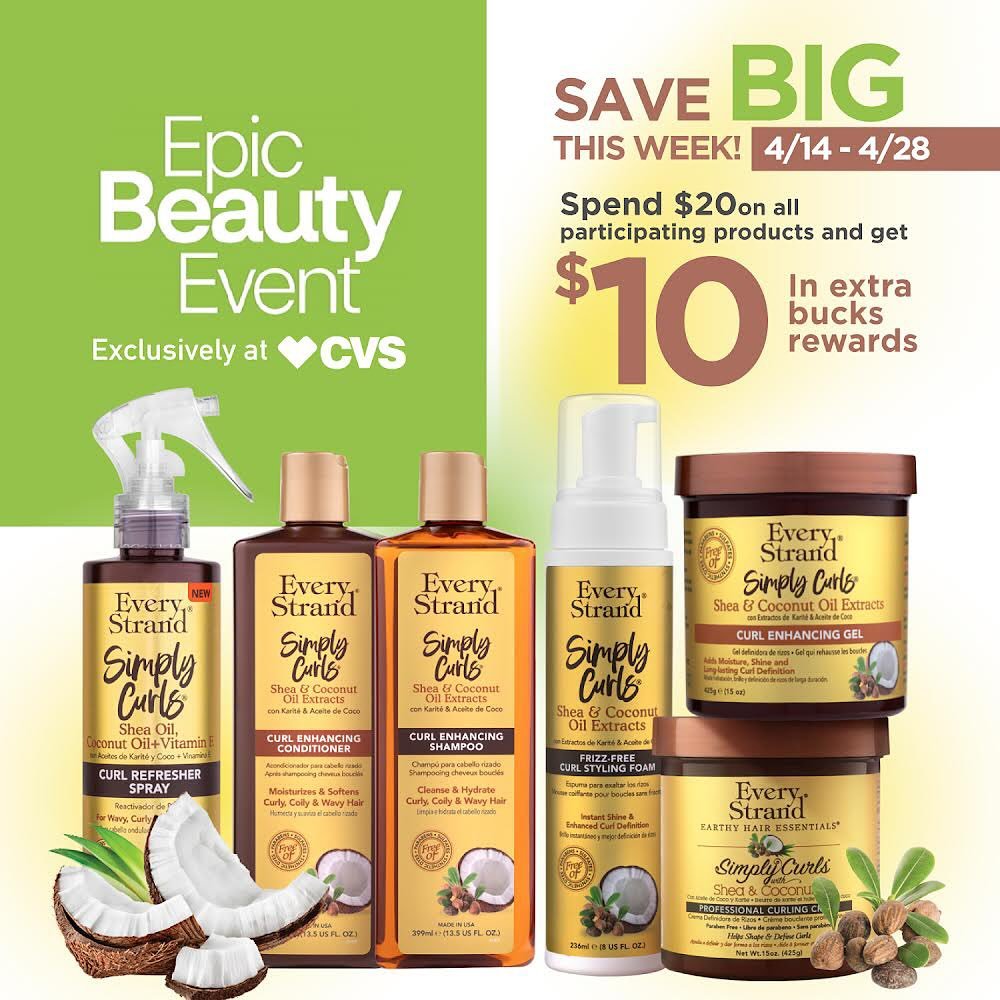 Save BIG this week at @cvspharmacy on Every Strand products. 

#EpicBeautyEvent #CVS #EveryStrand #EveryStrandIsMadeForYou #SimplyCurls #NoMoreFrizz