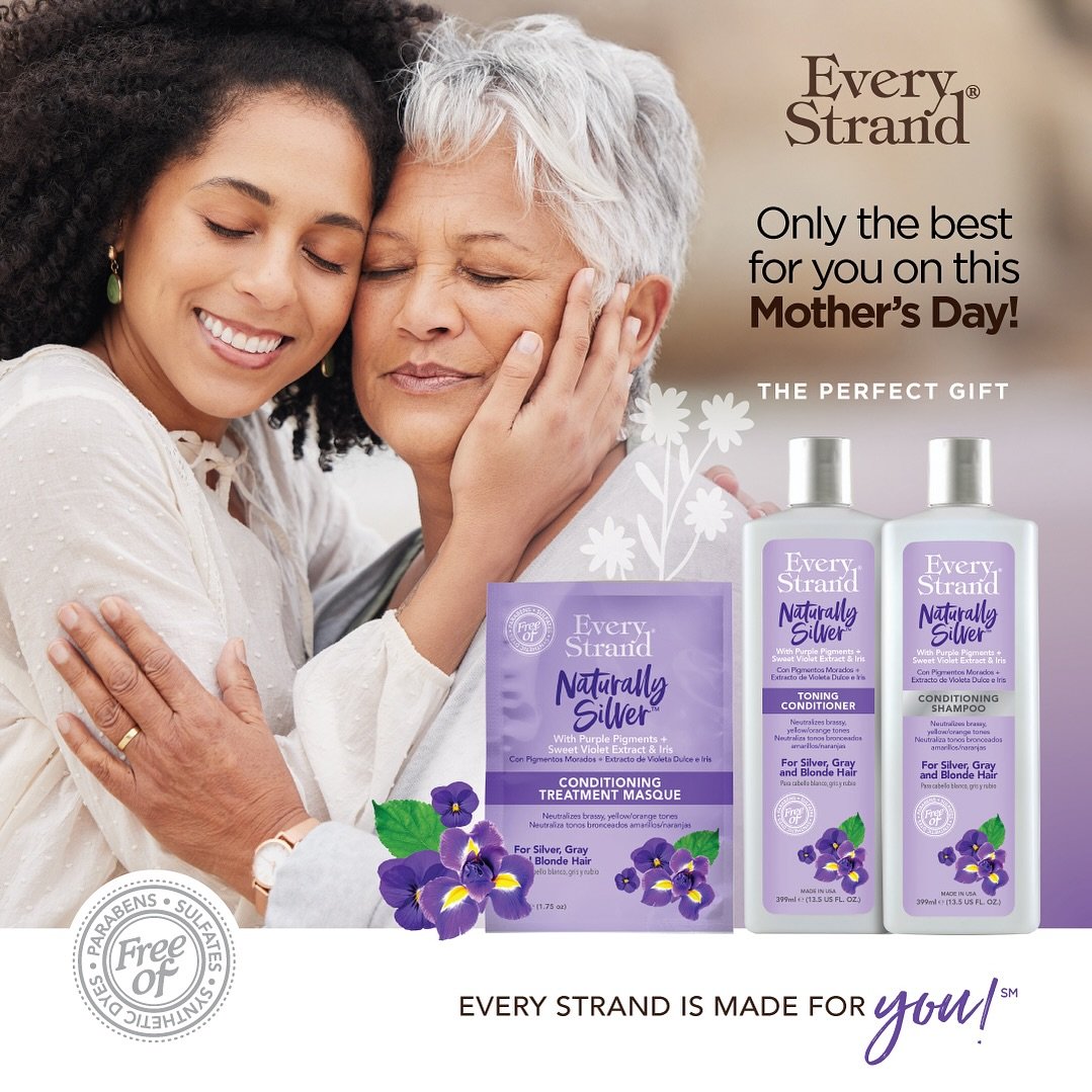 Only the best for you on this Mother&rsquo;s Day! 🫶🏻💜 

Neutralize brassy, ​​yellow/orange tones! Try our Naturally Silver collection for silver, gray and blonde hair.

Every Strand is made for you!

Our products are available at @heb @cvspharmacy