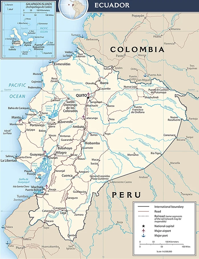 Expansion of Ecuadorean state expenditure on such things as the transportation network has led to charges of corruption. (Courtesy Central Intelligence Agency)