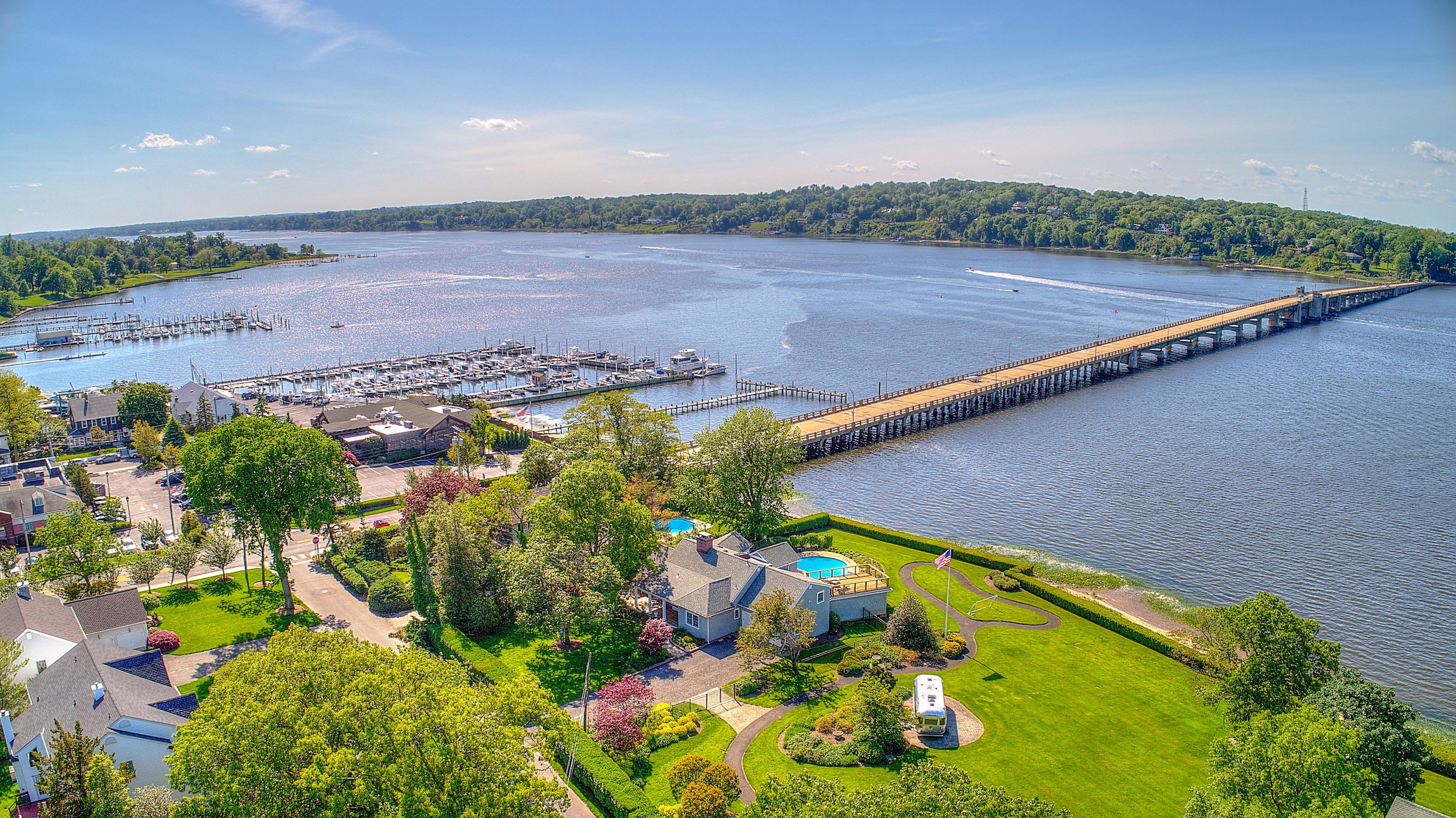 Rumson New Jersey aerial photo home on the river