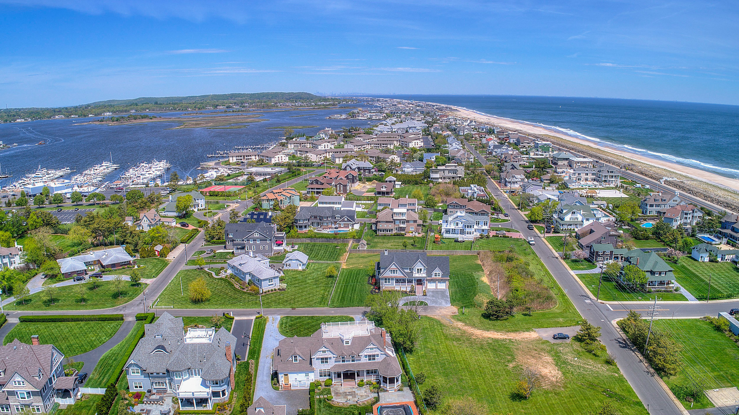 Monmouth Beach New Jersey Home on the ocean drone photo